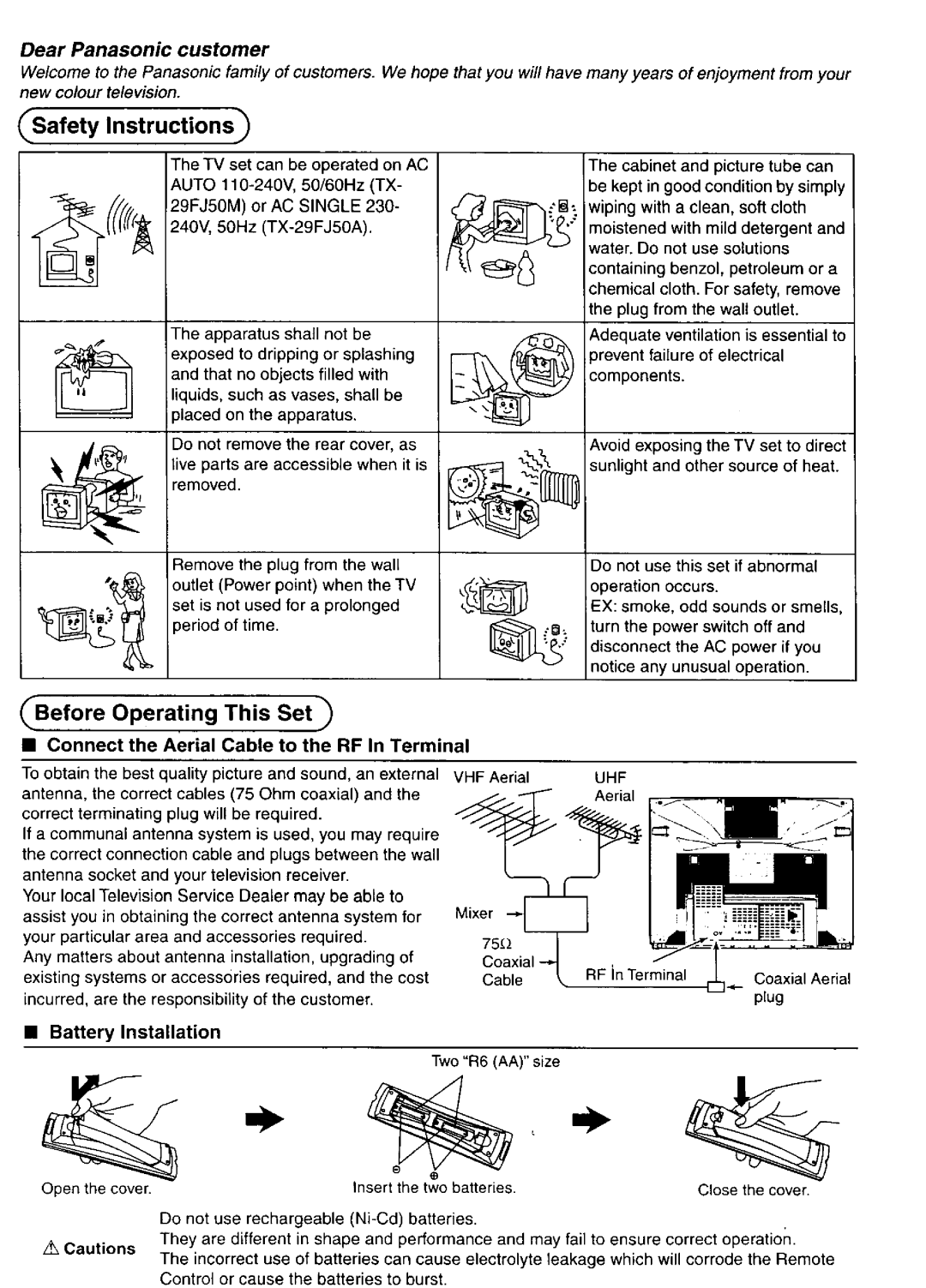 Panasonic TX-29FJ50M, TX-29FJ50A manual 