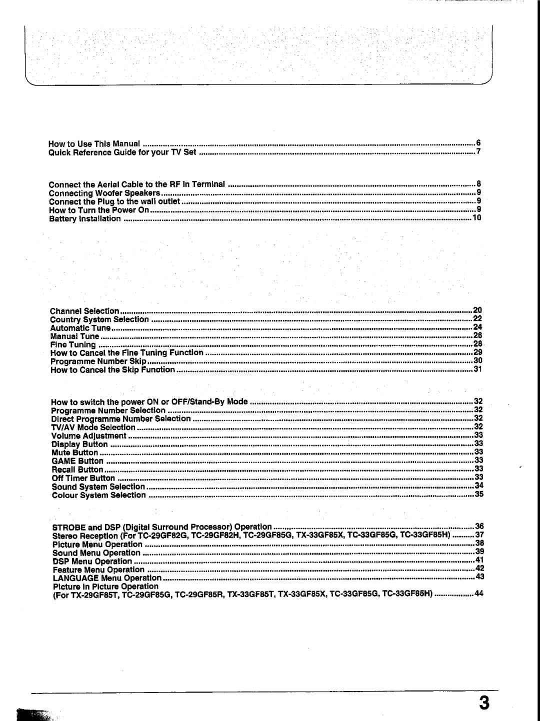 Panasonic TX-29GF85 Series manual 