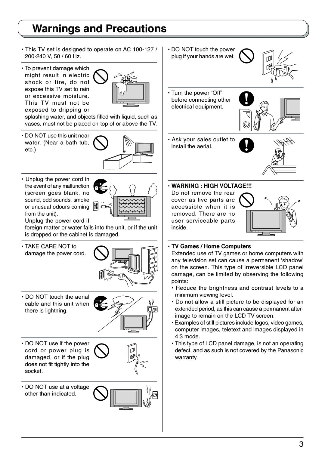 Panasonic TX-26LX1M, TX-32LX1X, TX-32LX1M, TX-26LX1X, TX-26LX1A operating instructions TV Games / Home Computers 