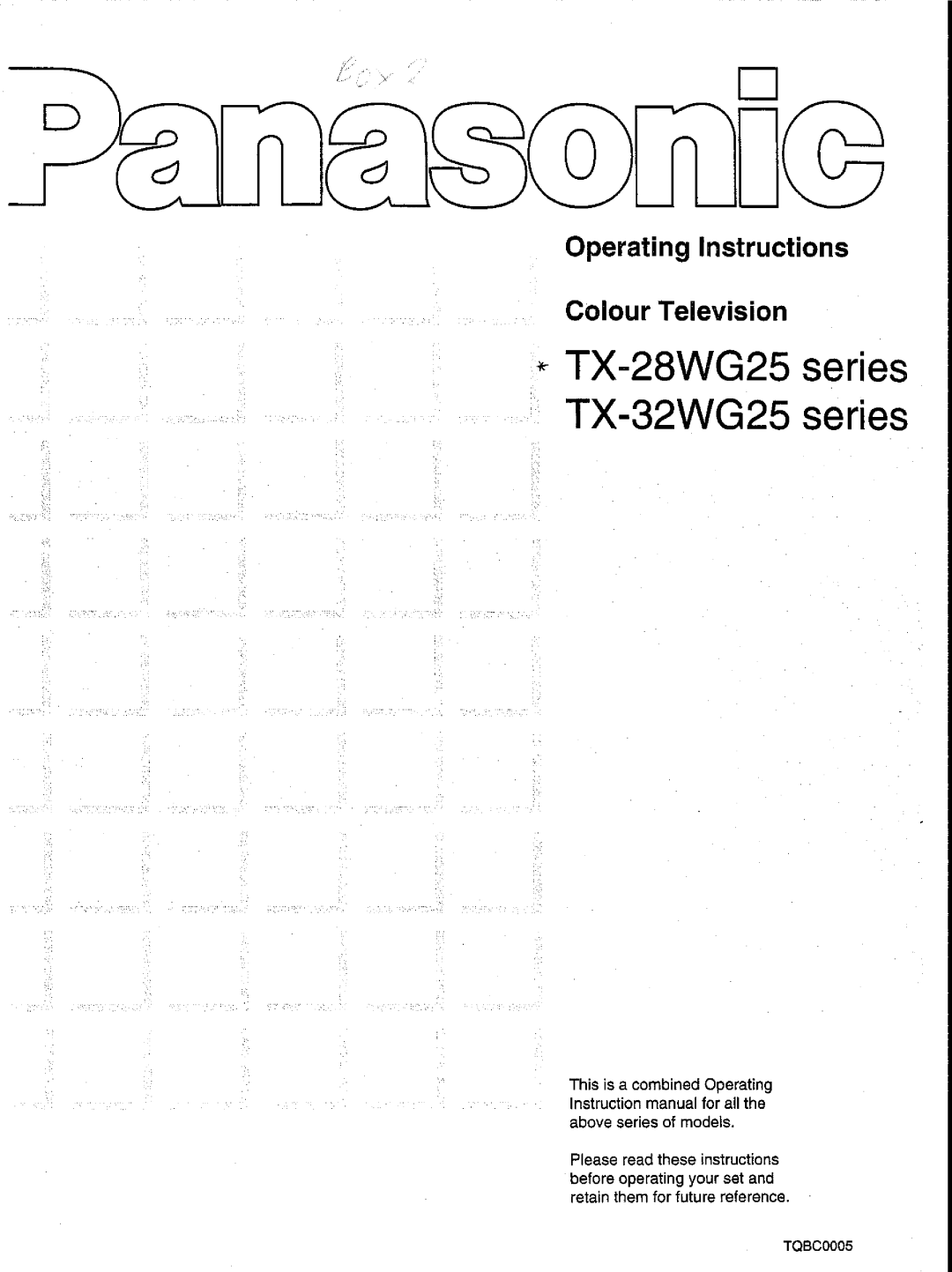 Panasonic TX-28WG25 Series, TX-32WG25 Series manual 