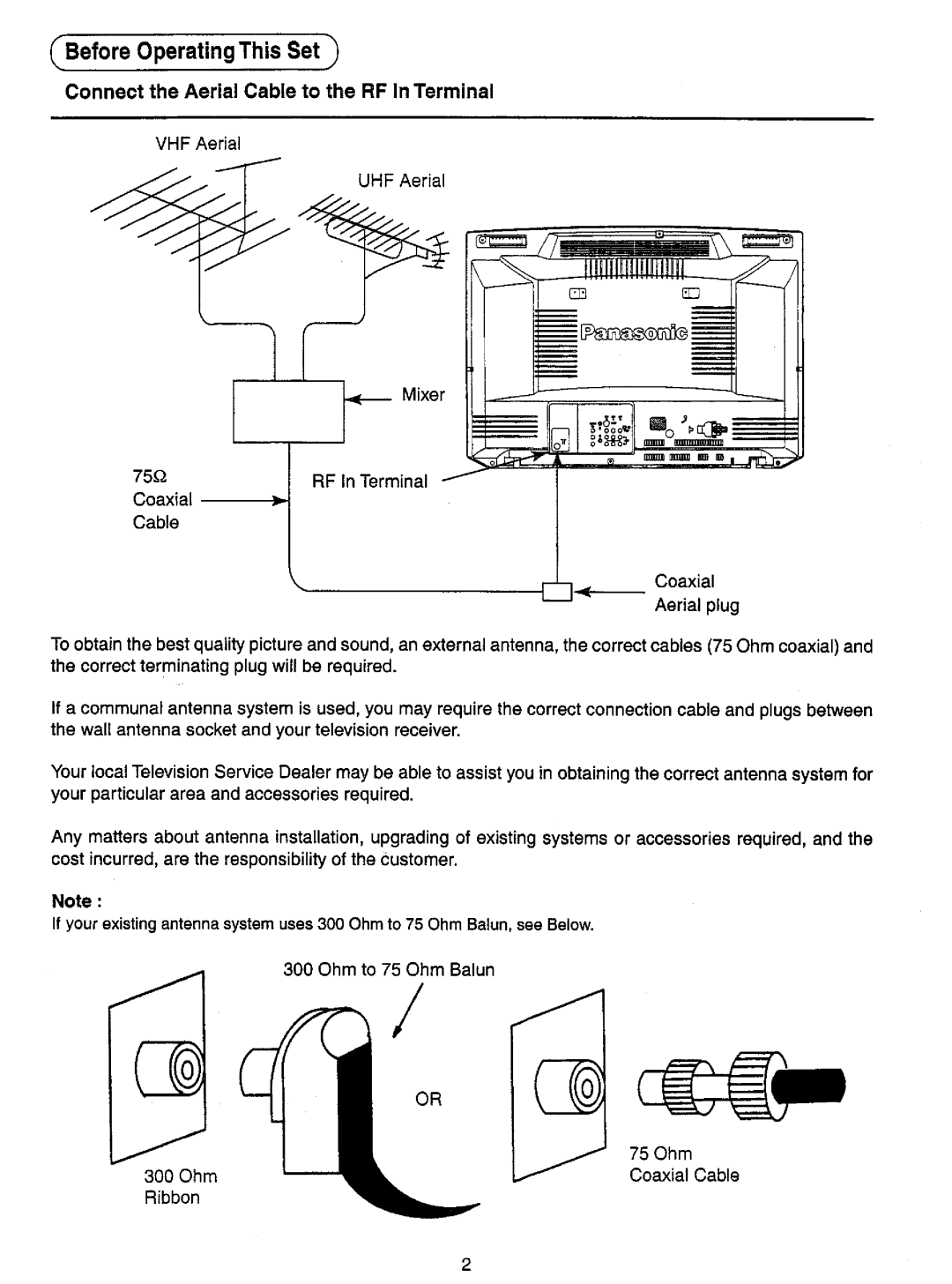 Panasonic TX-33S200X, TX-33S200Z manual 