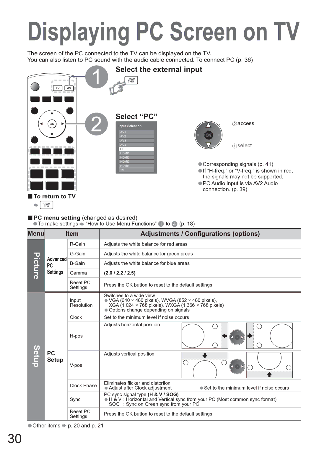 Panasonic TX-37LZD850A Menu Adjustments / Conﬁgurations options, To make settings How to Use Menu Functions to p, Settings 