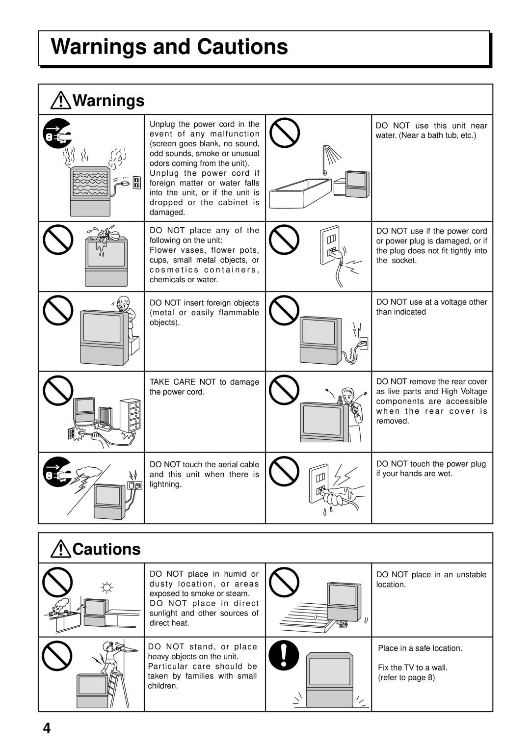 Panasonic TX-51P250H, TX-43P250X, TX-43P250H, TC-51P250H, TC-43P250H, TX-51P250X instruction manual Do not remove the rear cover 