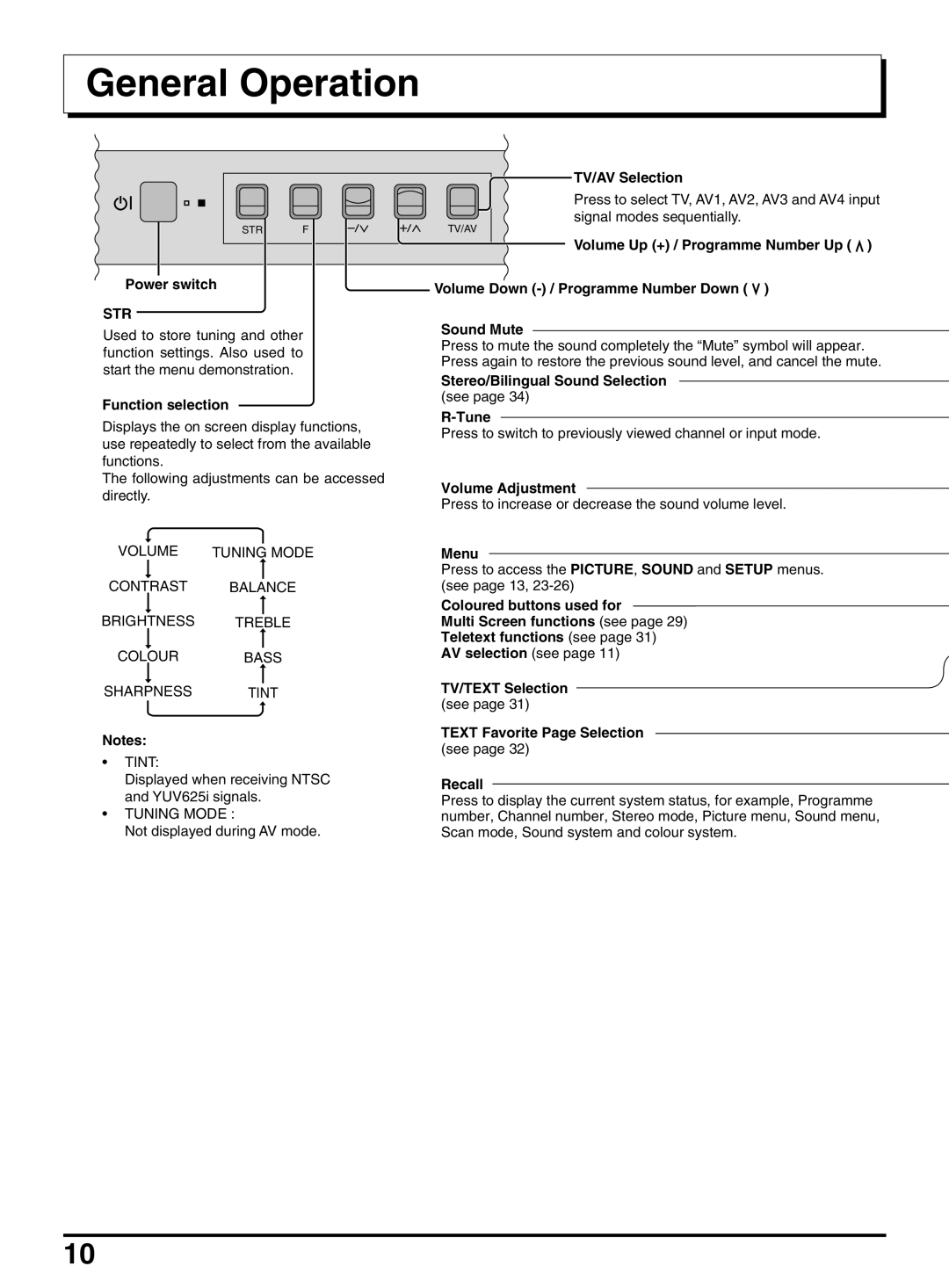 Panasonic TX-47P950A operating instructions General Operation, Str 