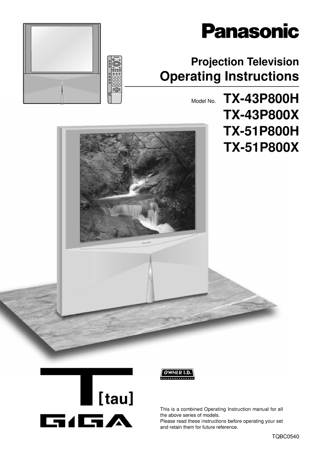 Panasonic TX-43P800H instruction manual Operating Instructions, TX-43P800X TX-51P800H TX-51P800X 