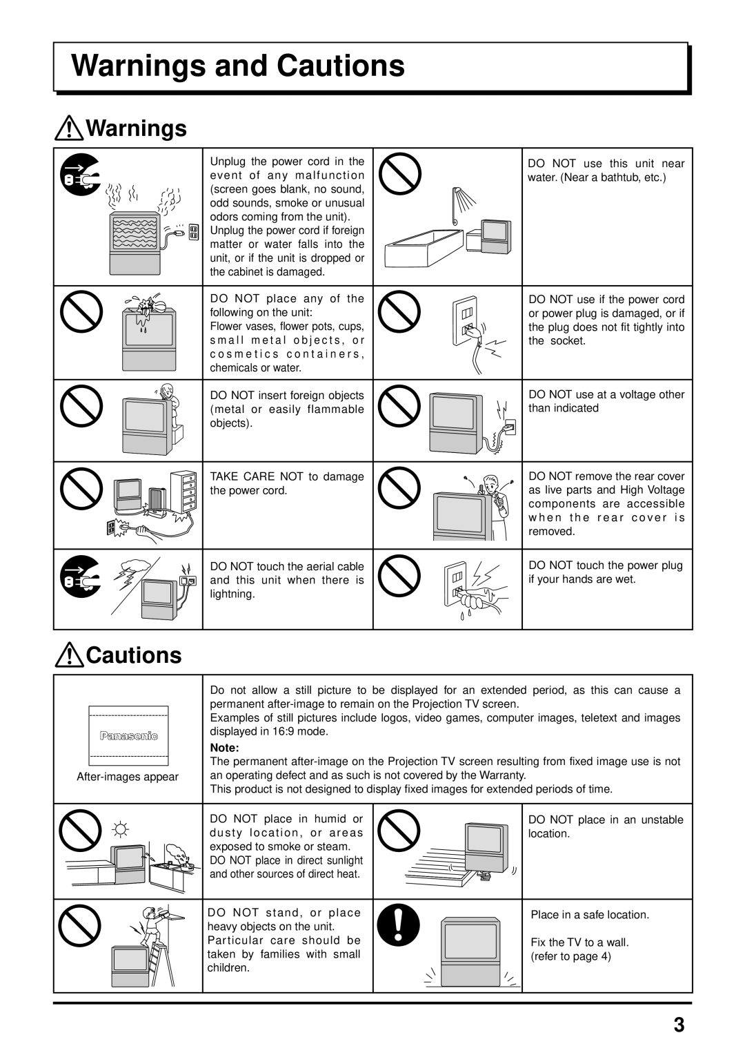 Panasonic TX-43P800H, TX-51P800X, TX-51P800H, TX-43P800X instruction manual After-images appear 