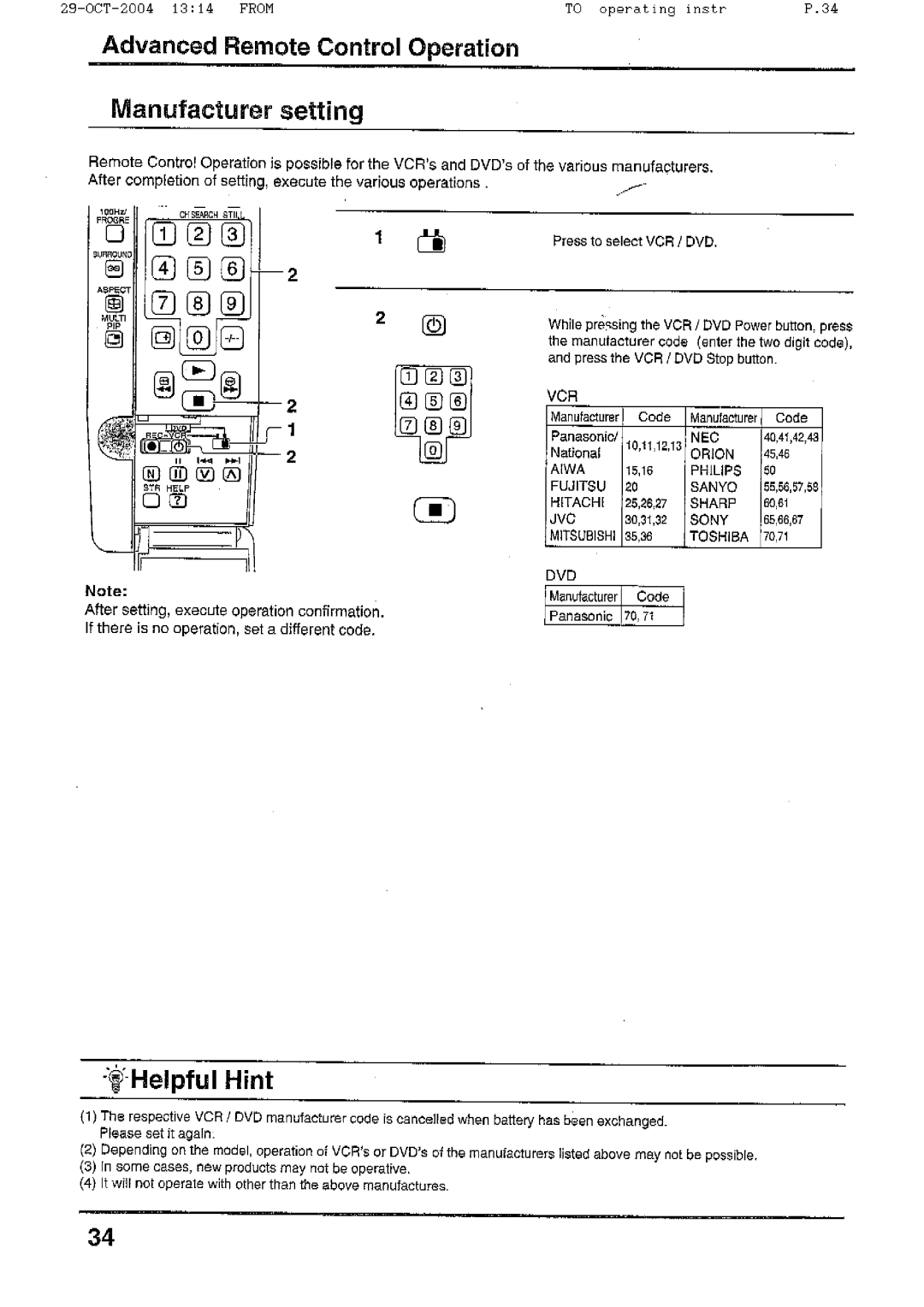 Panasonic TX-56P800H manual 