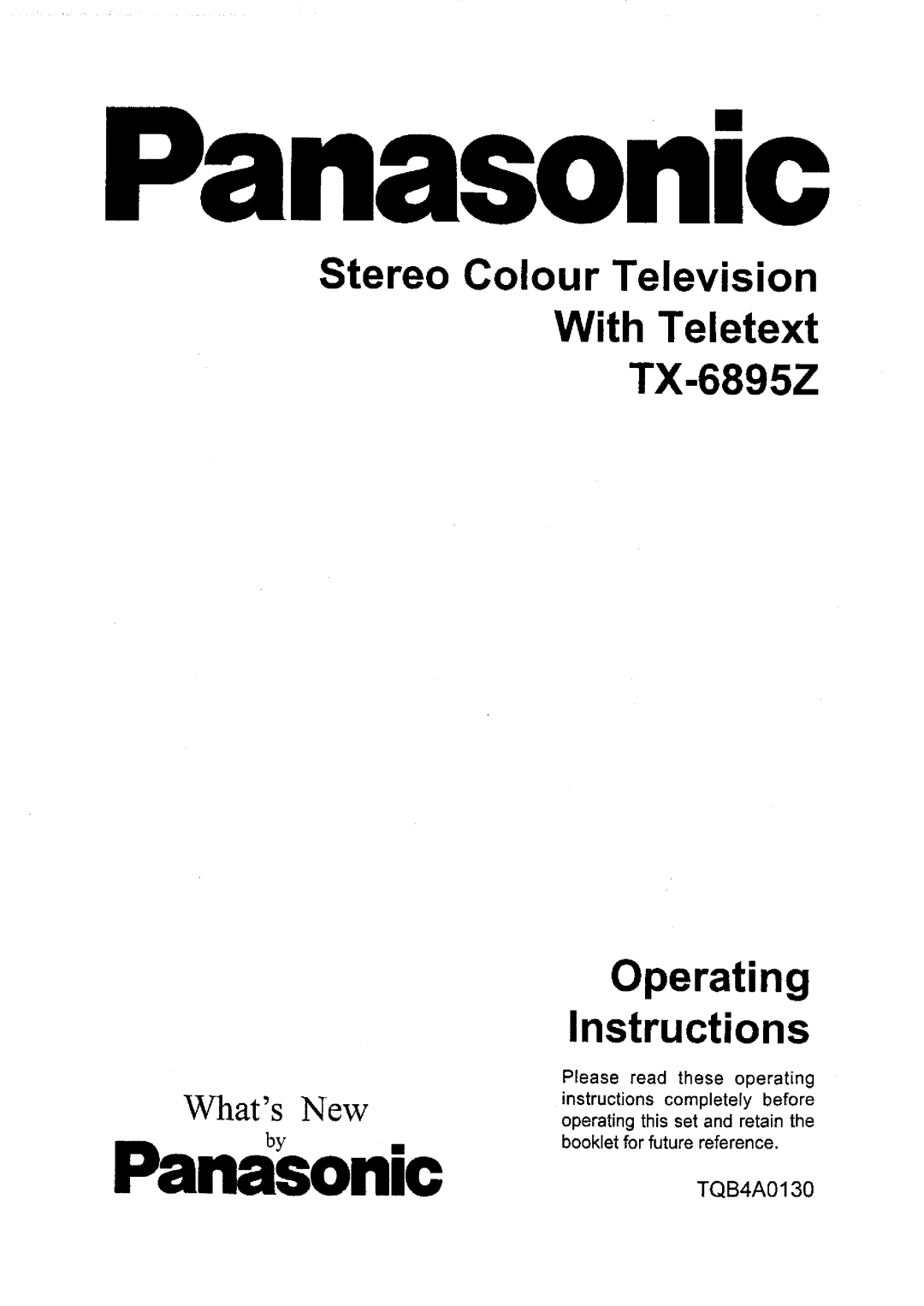 Panasonic TX-6895Z manual 