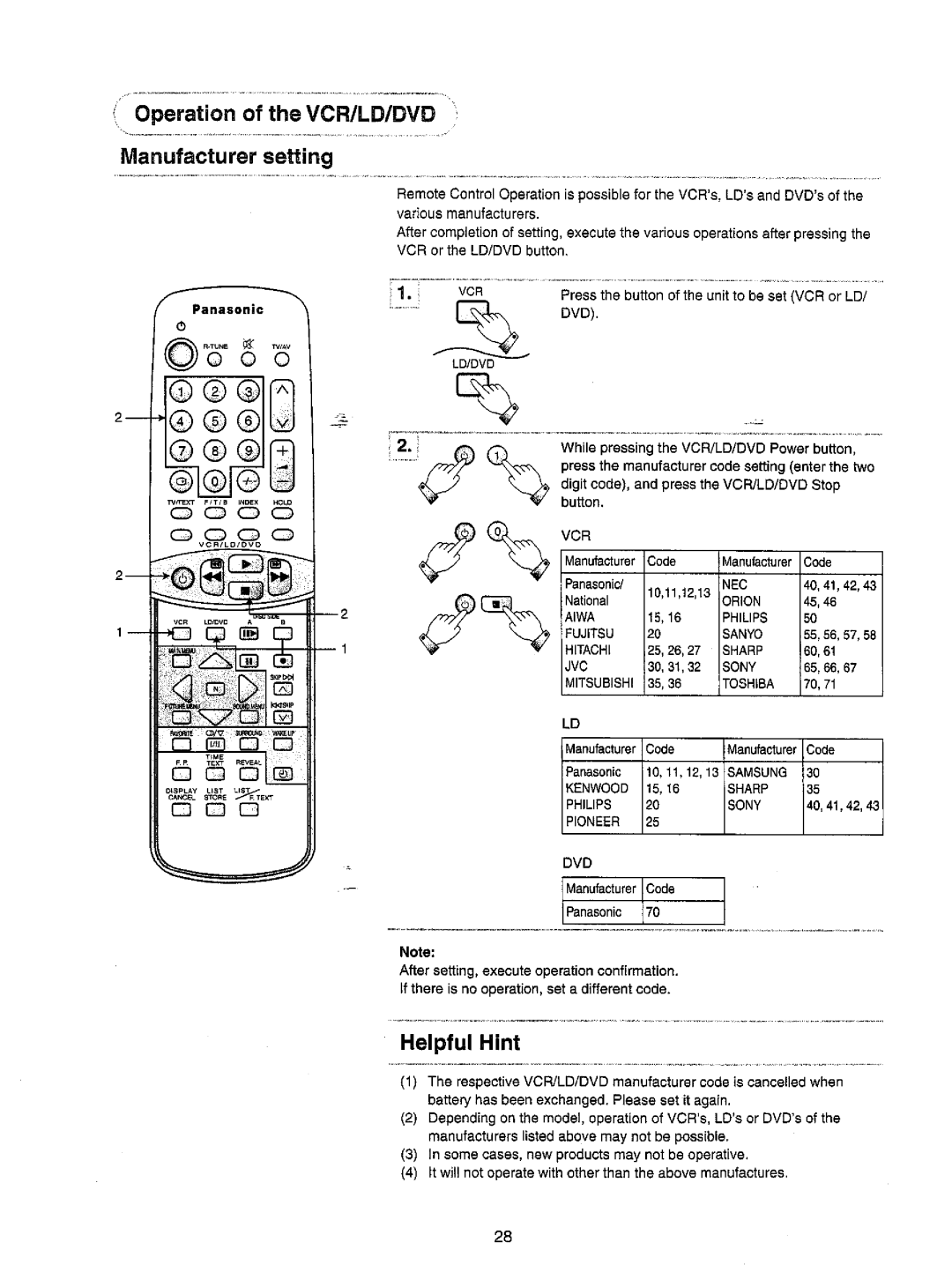 Panasonic TX-68P82Z manual 