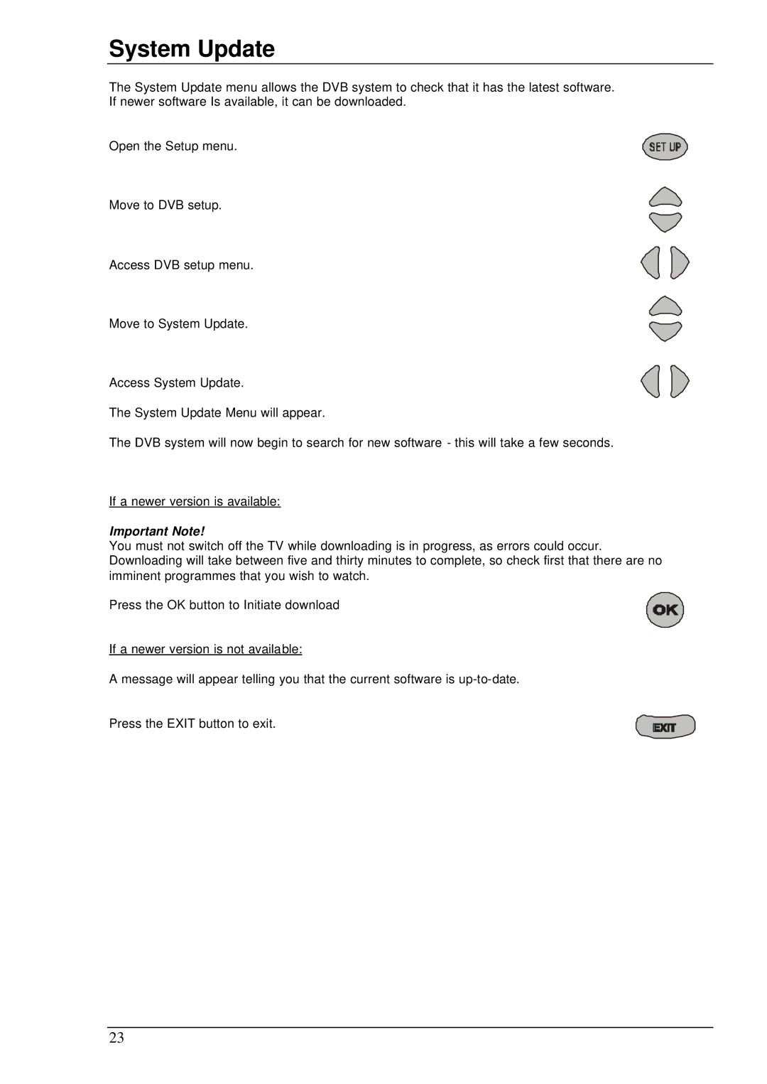 Panasonic TX-76DT30A manual System Update, Important Note 