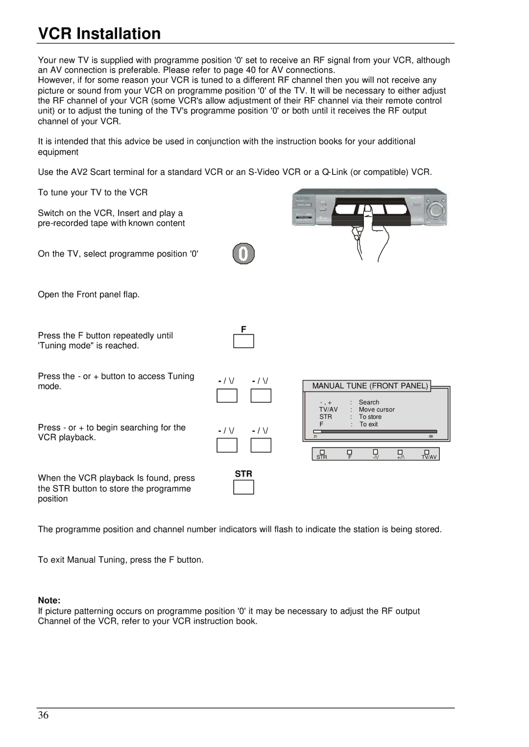 Panasonic TX-76DT30A manual VCR Installation, Str 