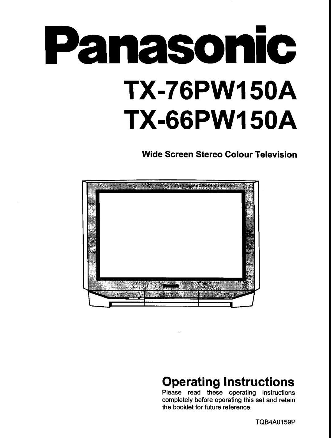 Panasonic TX-66PW150A, TX-76PW150A manual 