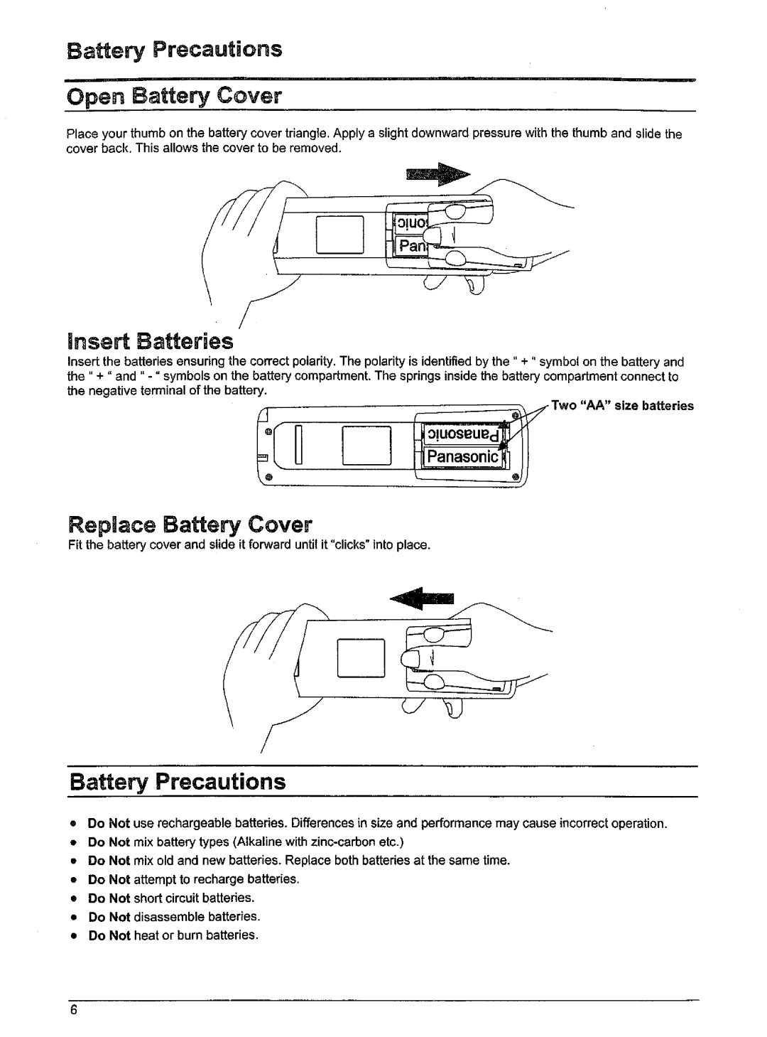 Panasonic TX-76W100A, TX-76W50A, TX-86W100A manual 