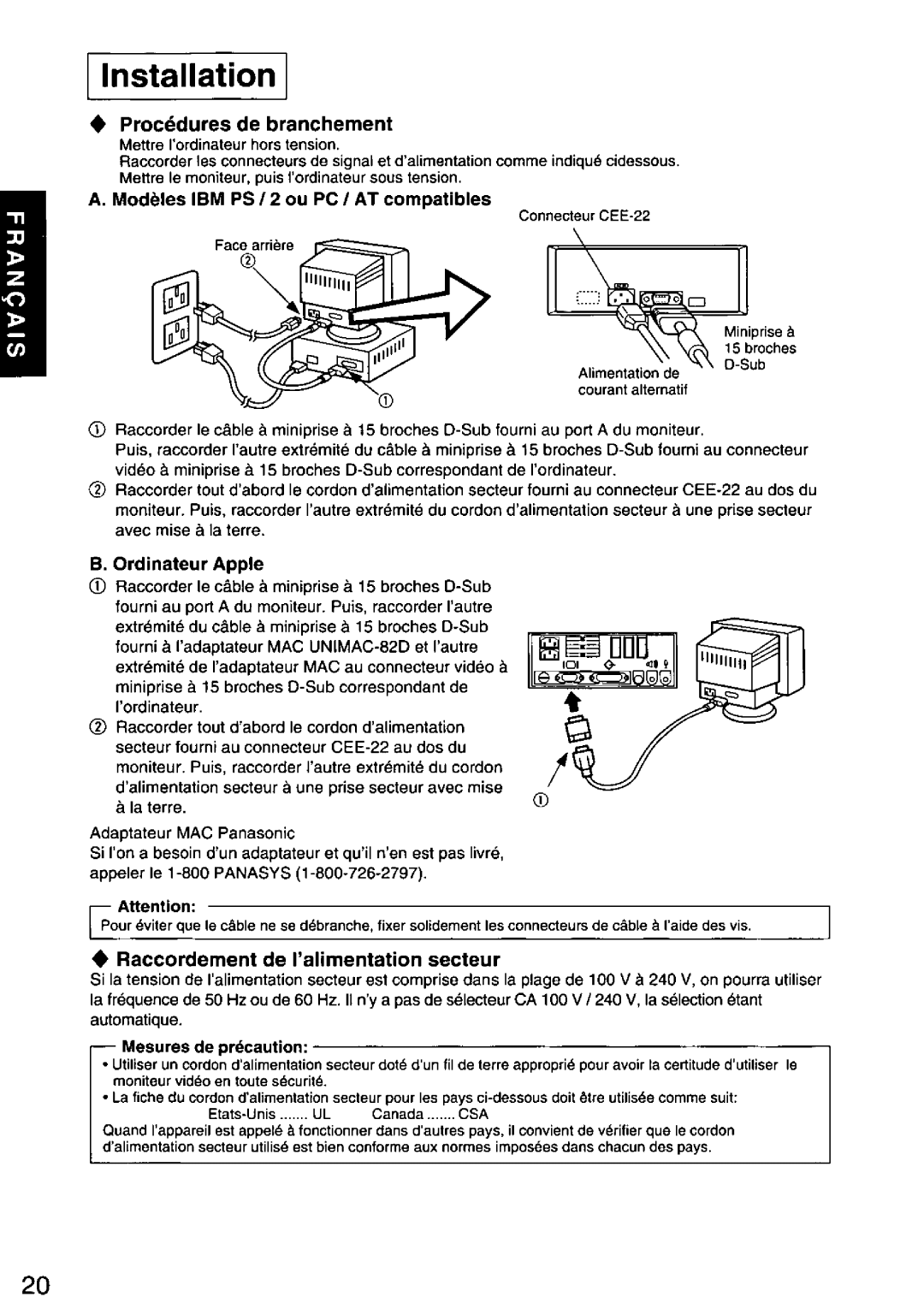 Panasonic TX-D7F21 manual 