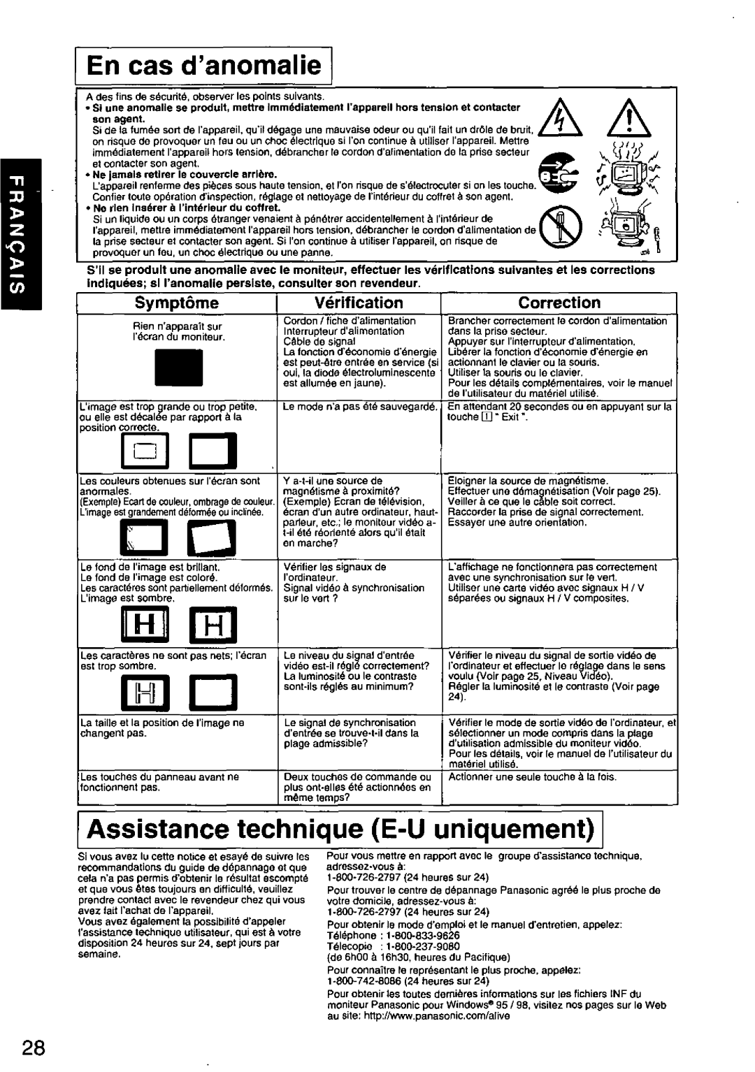 Panasonic TX-D7F21 manual 