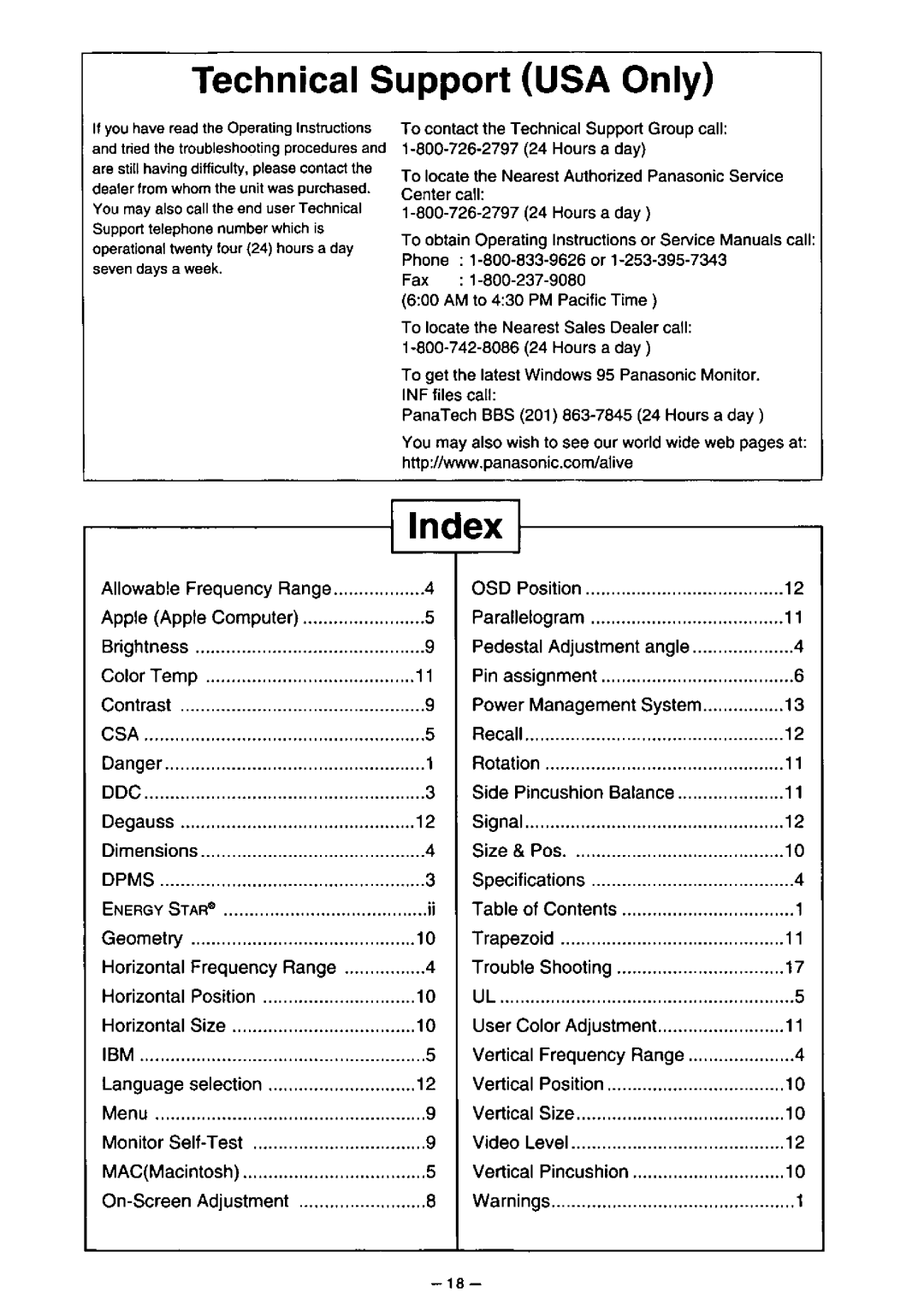 Panasonic TX-D7F21 manual 