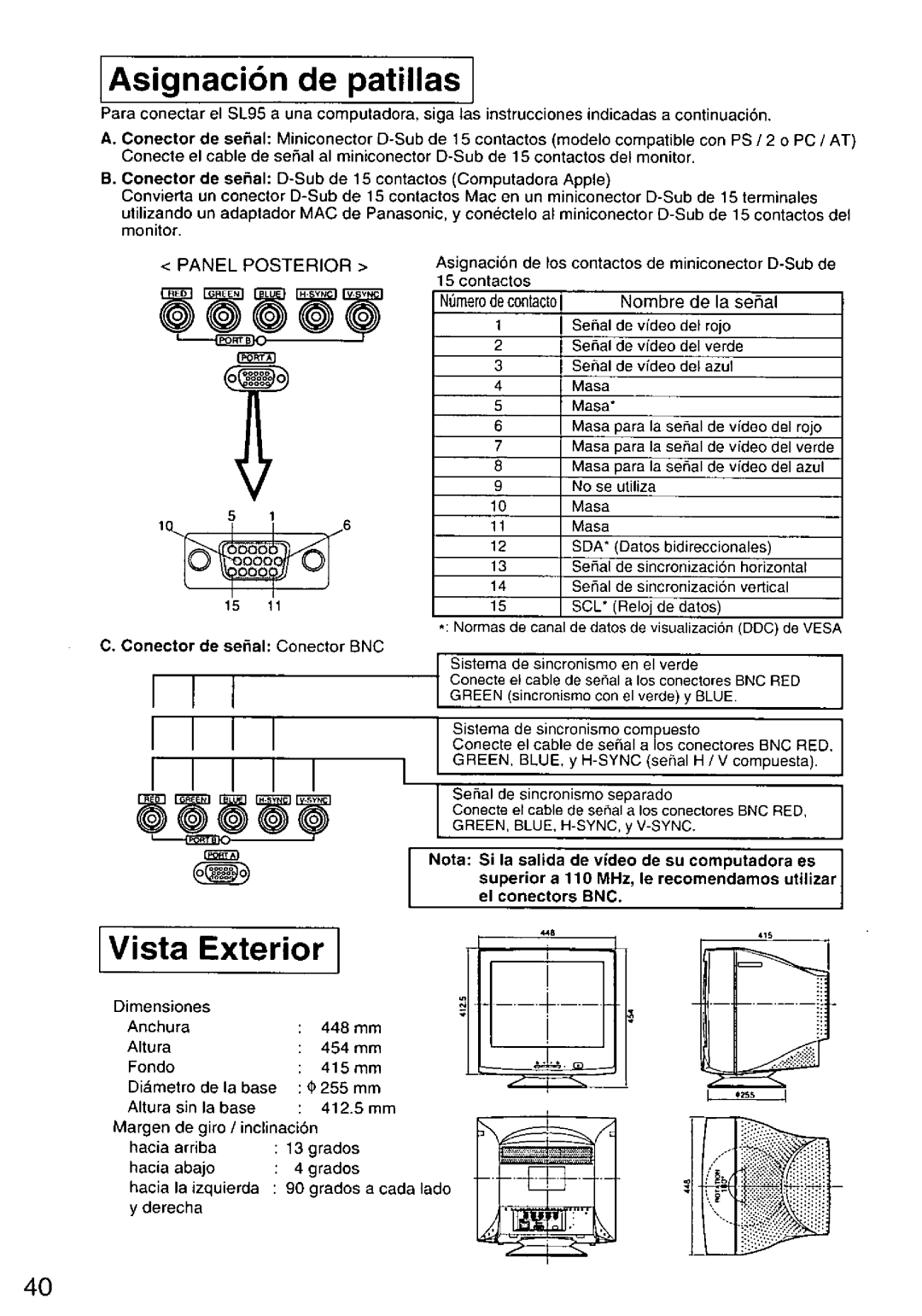 Panasonic TX-D9S45MB manual 