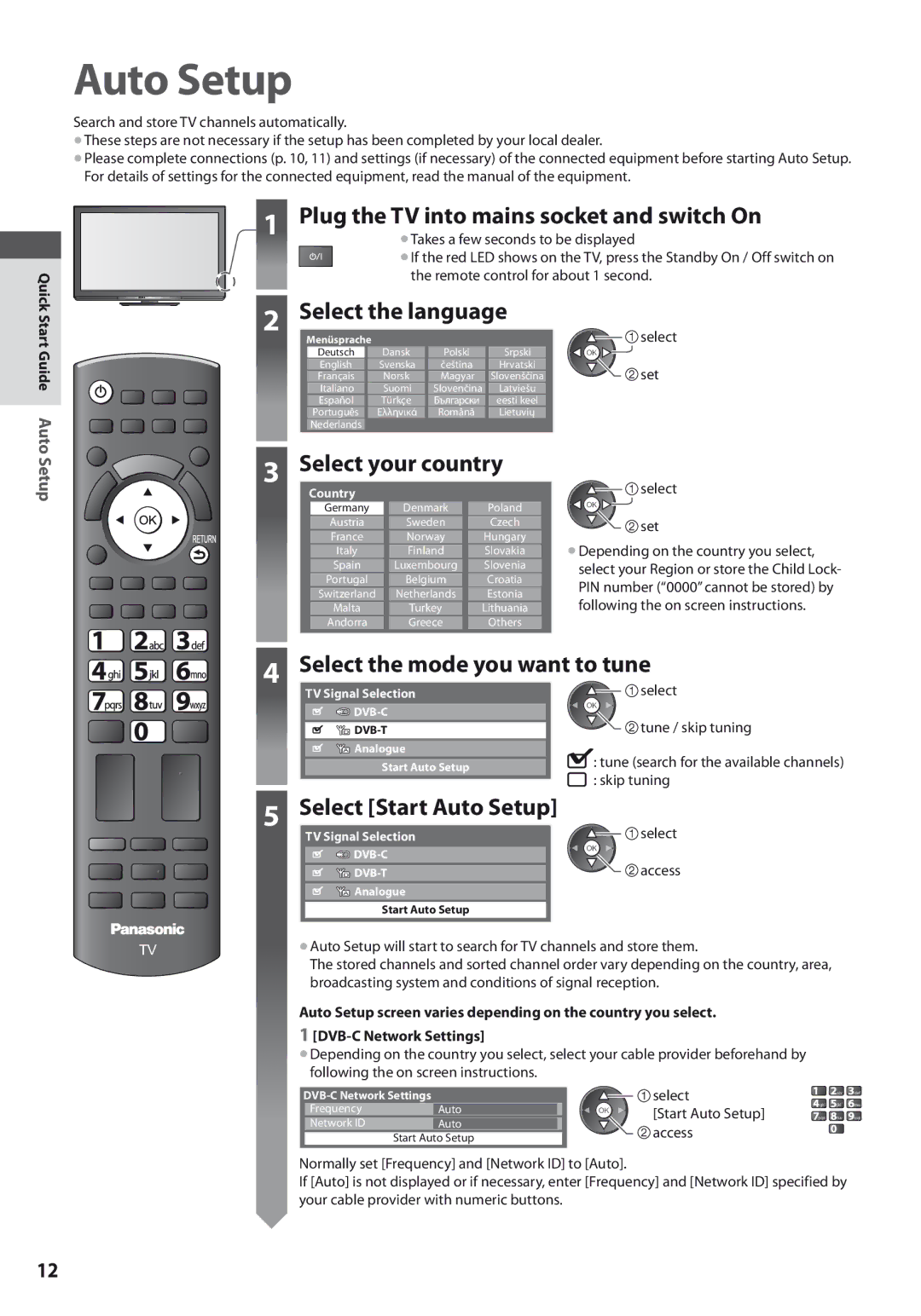 Panasonic TX-L42U3E, TX-L32U3E, TX-L37U3E operating instructions Auto Setup 