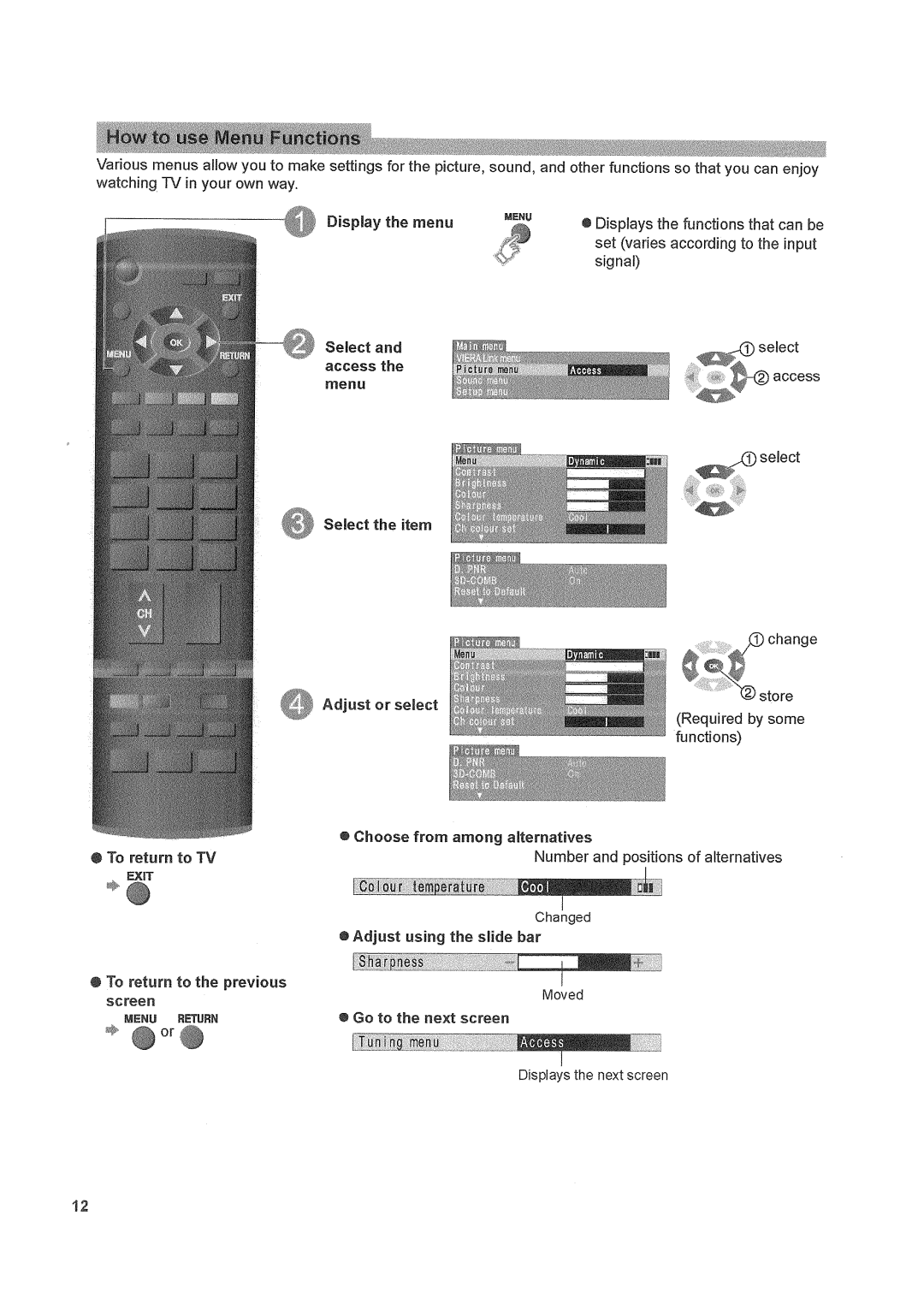 Panasonic TX32LX80 manual 7975IR-0Lj, functions, select 