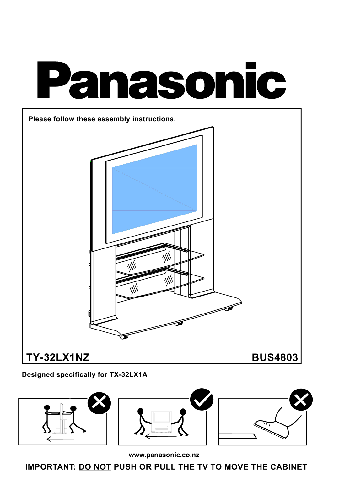 Panasonic TX-32LX1A, BUS4803 manual TY-32LX1NZ 