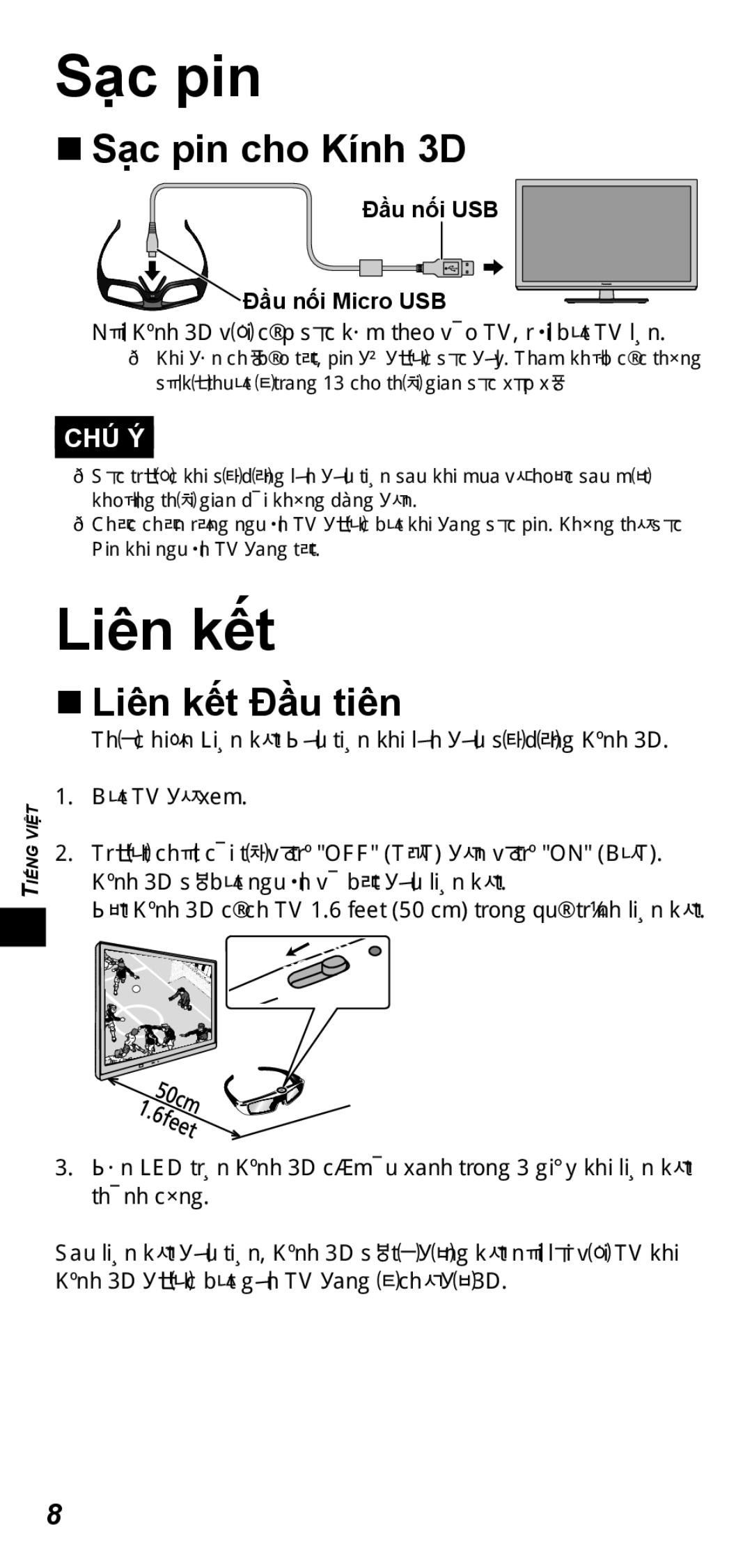 Panasonic TY-ER3D4MW, TY-ER3D4SW operating instructions Sạc pin, Liên kết 