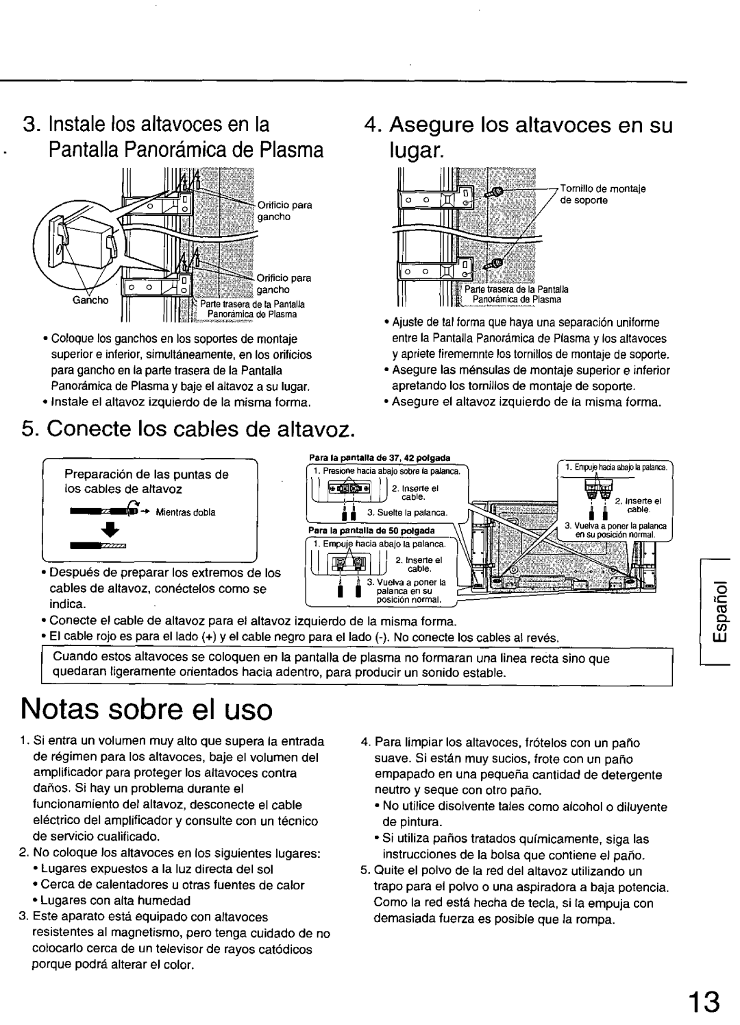 Panasonic TY-SP50PHD3, TY-SP42PM3, TY-SP37P4-S, TY-SP50PH3, SP42PWD3, TY-SP37P4-K manual 