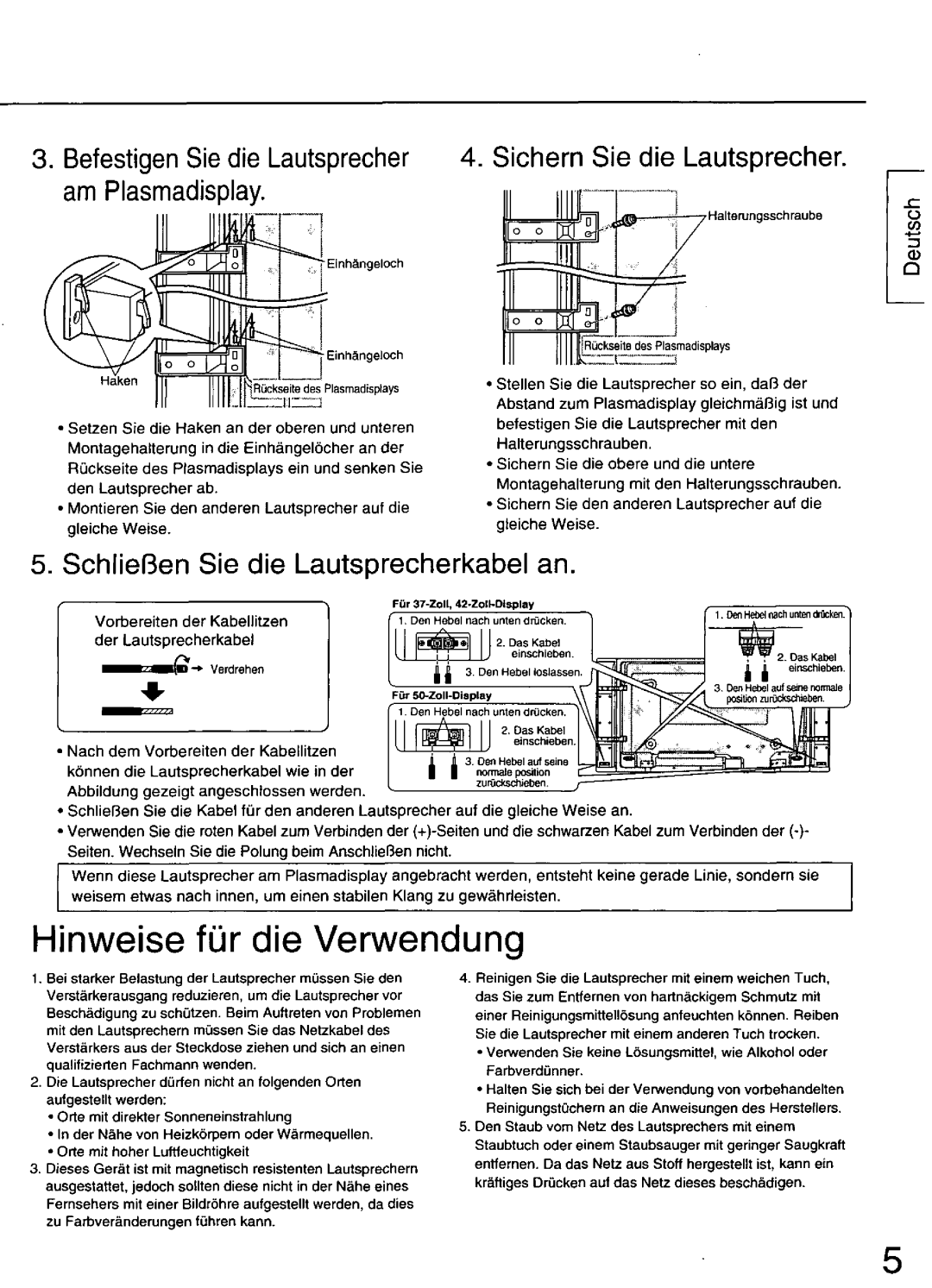 Panasonic TY-SP37P4-K, TY-SP42PM3, TY-SP50PHD3, TY-SP37P4-S, TY-SP50PH3, SP42PWD3 manual 