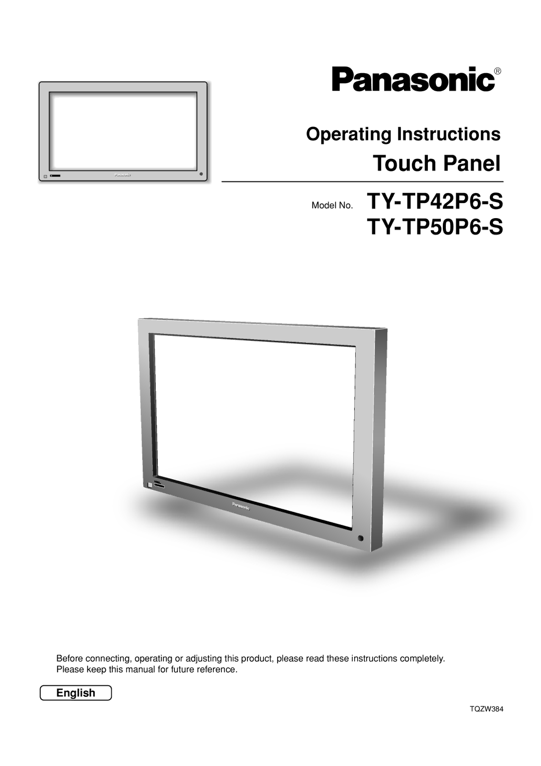 Panasonic TY-TP42P6-S manual TY-TP50P6-S, Operating Instructions 