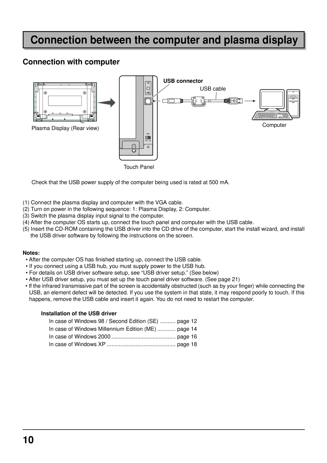 Panasonic TY-TP50P6-S, TY-TP42P6-S manual Connection between the computer and plasma display, Connection with computer 