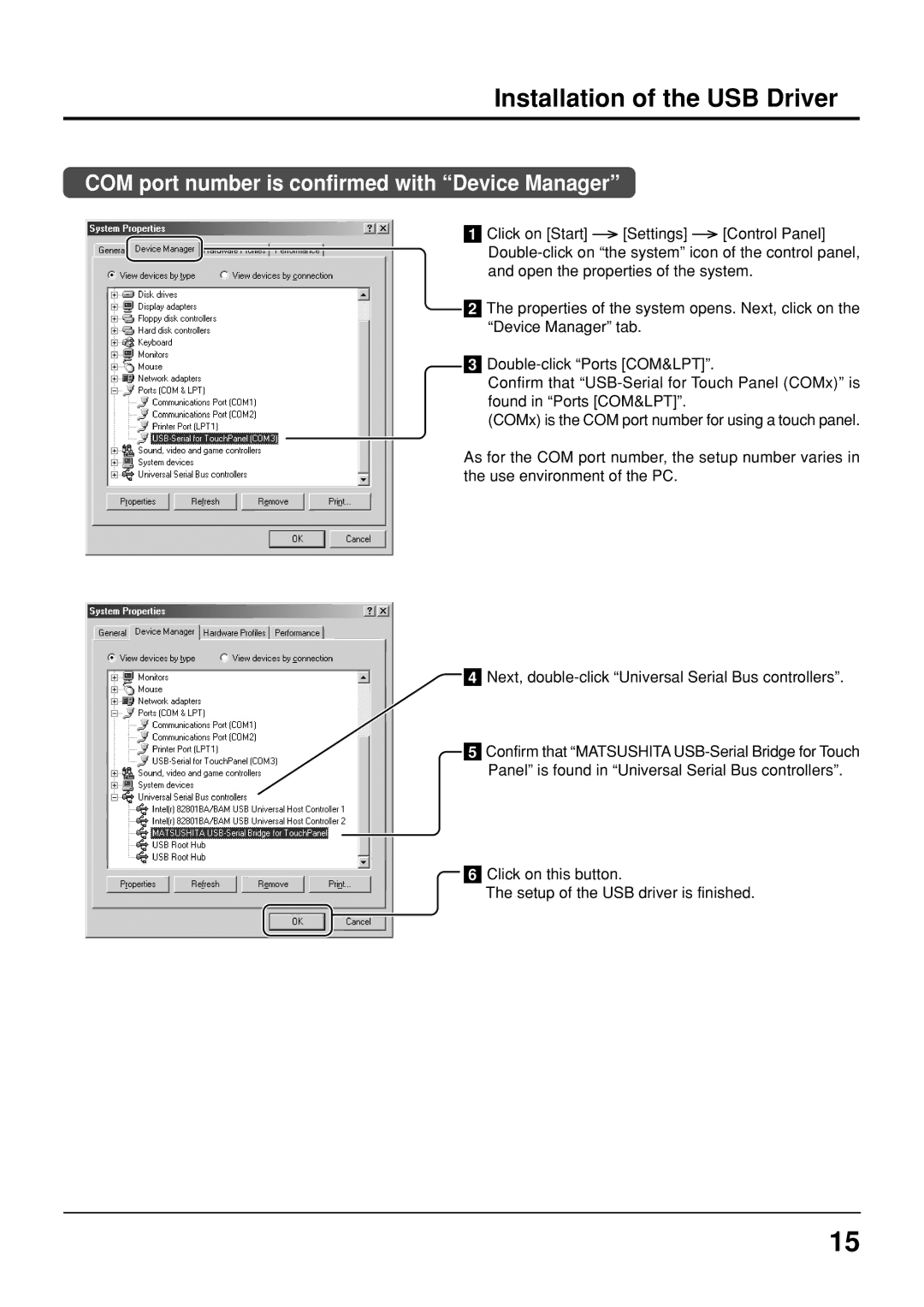 Panasonic TY-TP42P6-S, TY-TP50P6-S manual Installation of the USB Driver 