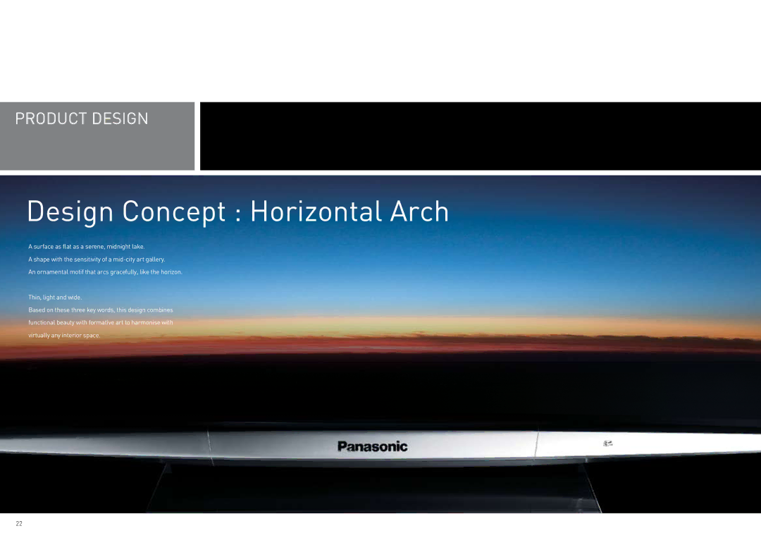 Panasonic TY-WK42PR4W manual Design Concept Horizontal Arch 