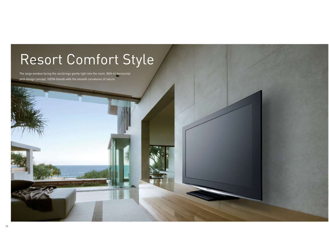 Panasonic TY-WK42PR4W manual Resort Comfort Style 