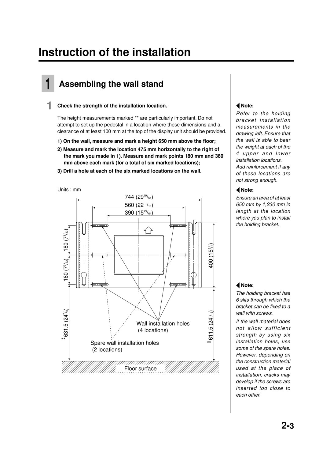 Panasonic TY-SP42PM3W, TY-WK42PV1, TY-WK42PR1, TY-ST42PT3S, TY-ST42PW1, TY-ST42PT3K, TY-CE42PS1 manual Assembling the wall stand 