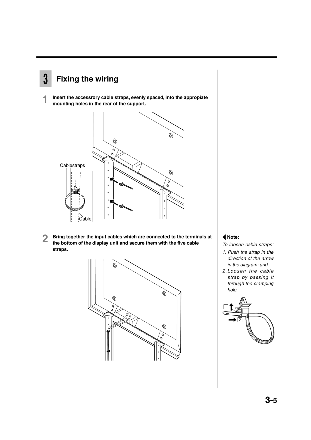 Panasonic TY-WK42PV1, TY-WK42PR1, TY-ST42PT3S, TY-ST42PW1 manual Fixing the wiring, Mounting holes in the rear of the support 