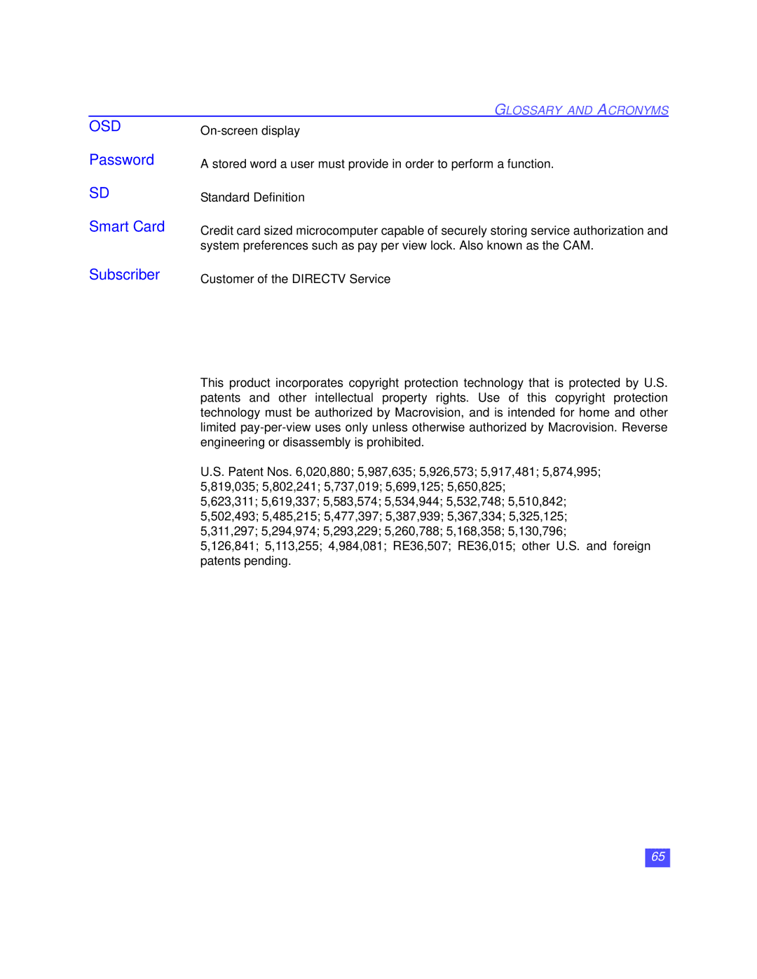 Panasonic TZ-DRD100 operating instructions Password, Smart Card, Subscriber 