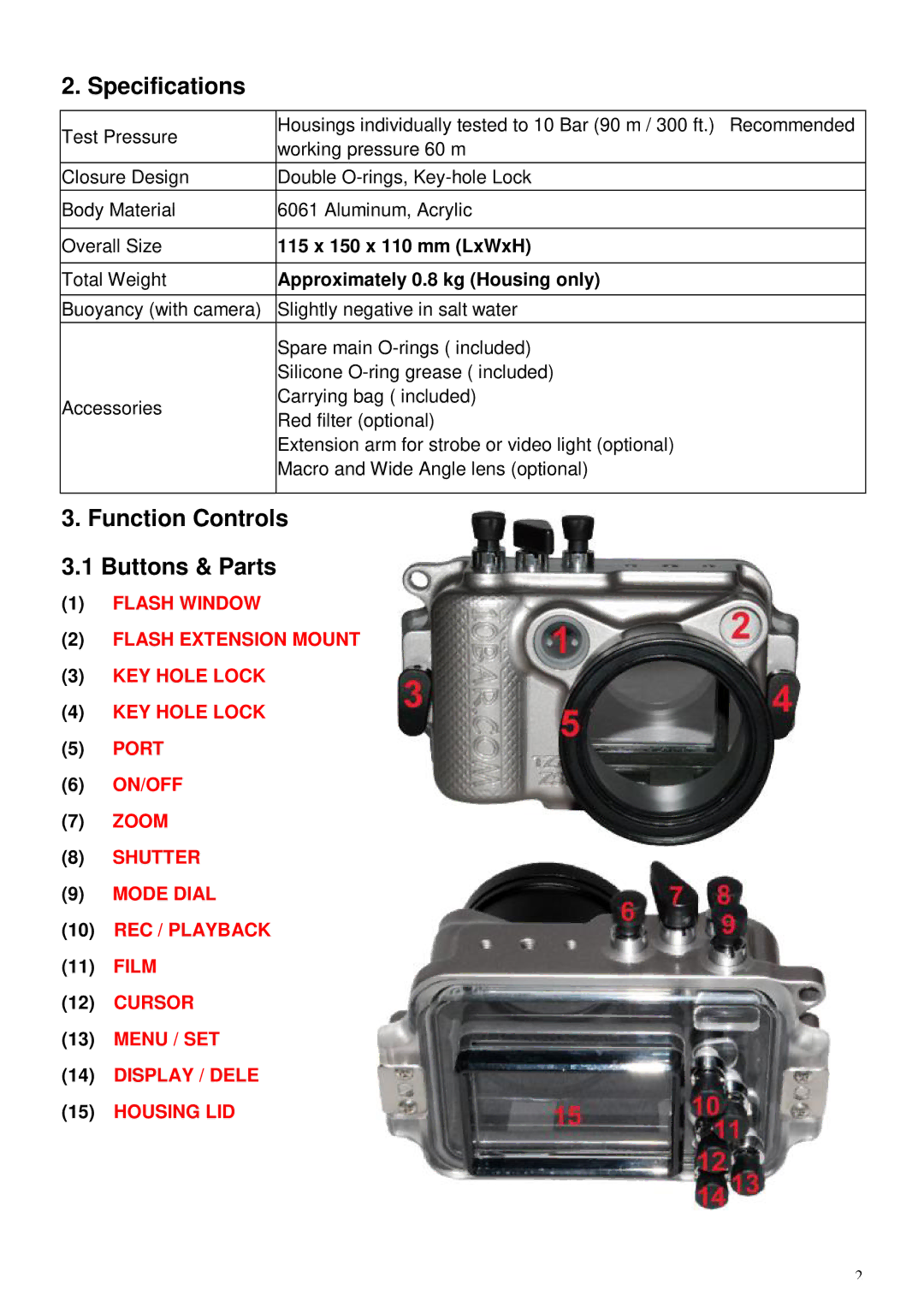 Panasonic TZ7, ZS3 user manual 115 x 150 x 110 mm LxWxH, Approximately 0.8 kg Housing only 