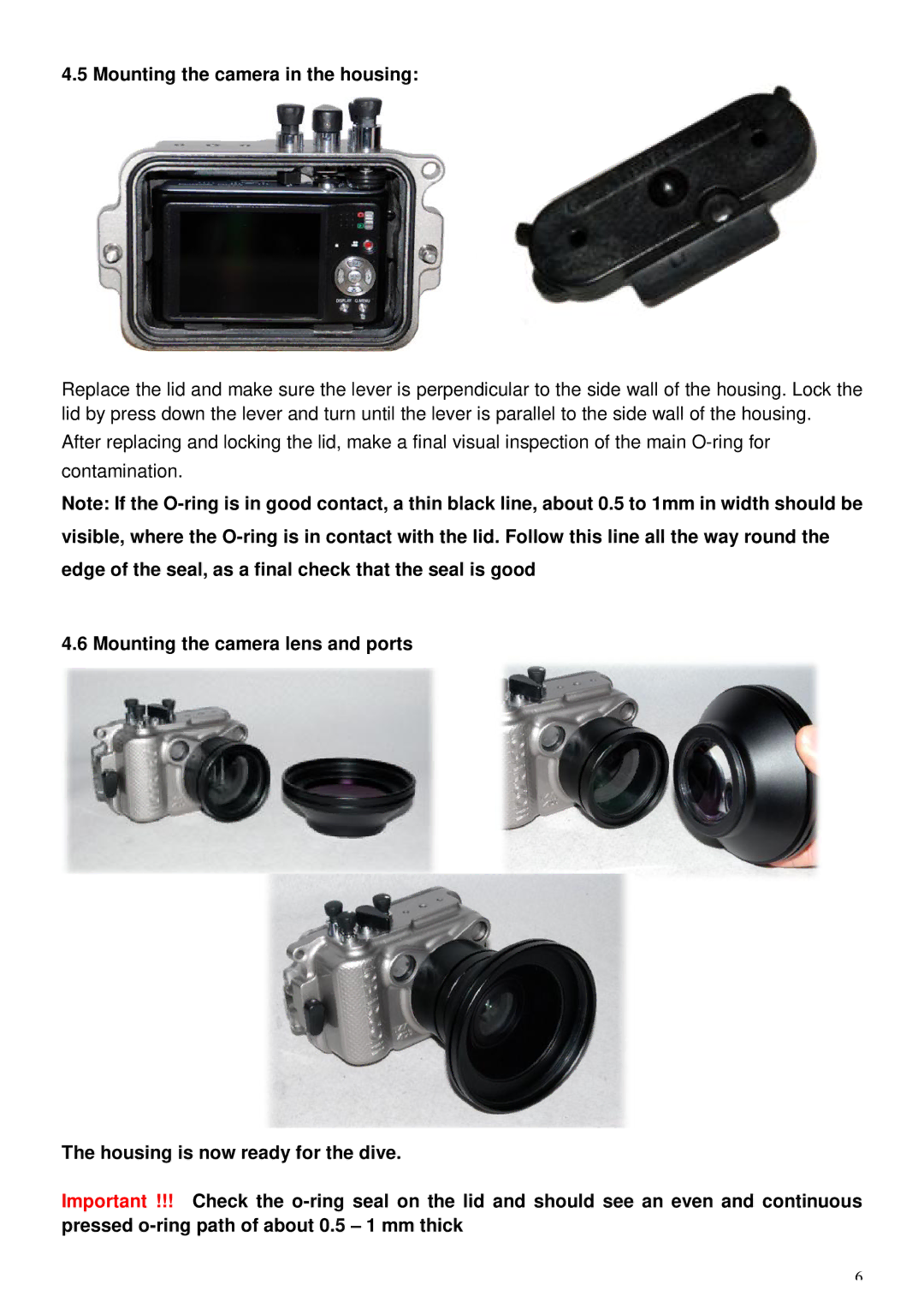 Panasonic TZ7, ZS3 user manual Mounting the camera in the housing 