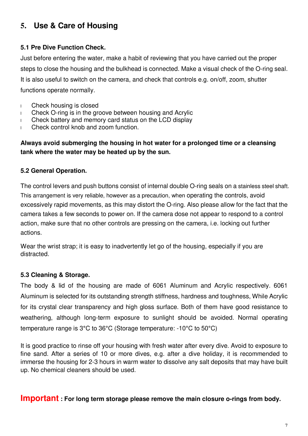 Panasonic ZS3, TZ7 user manual Pre Dive Function Check, Cleaning & Storage 