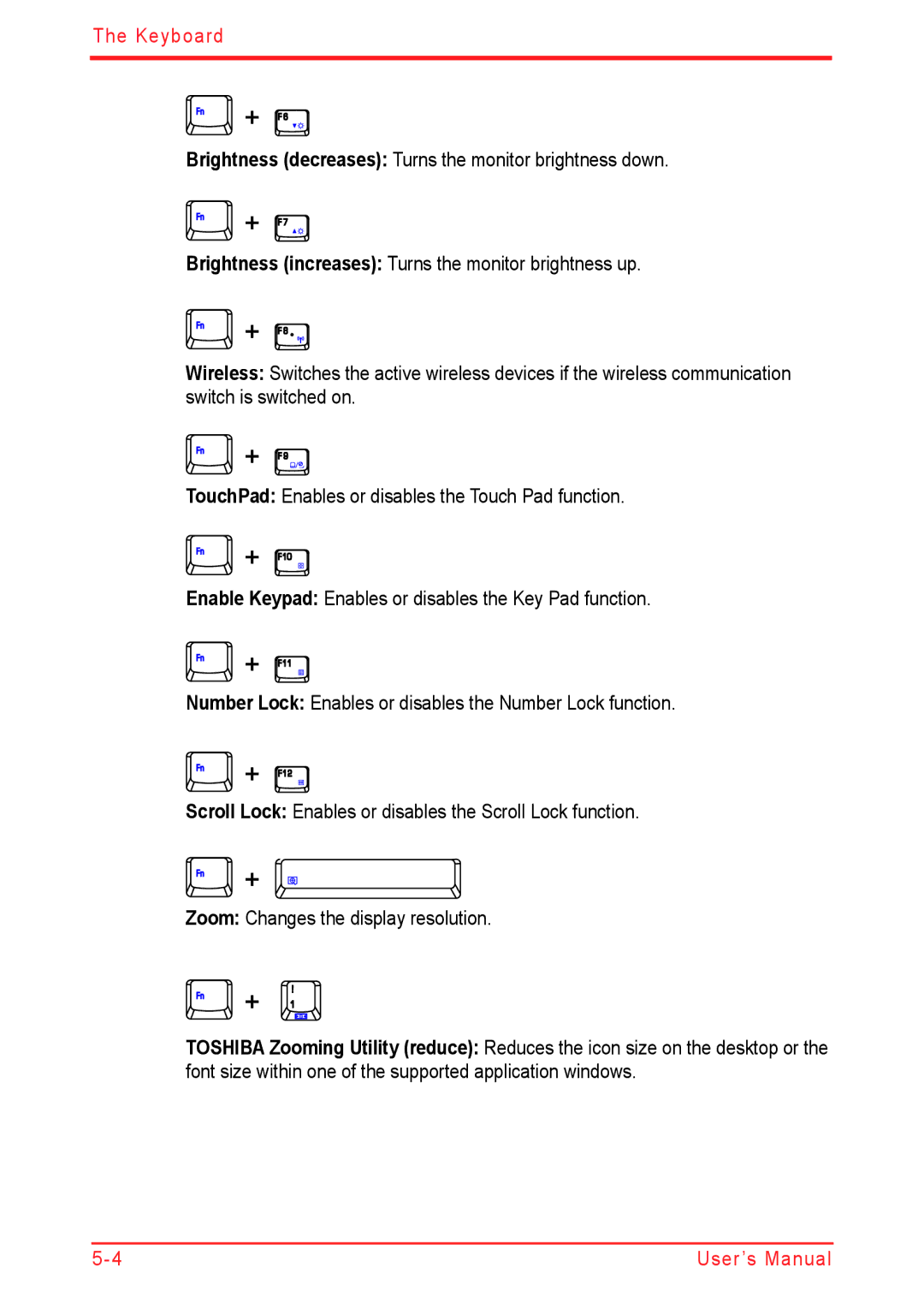 Panasonic U500D user manual Keyboard 