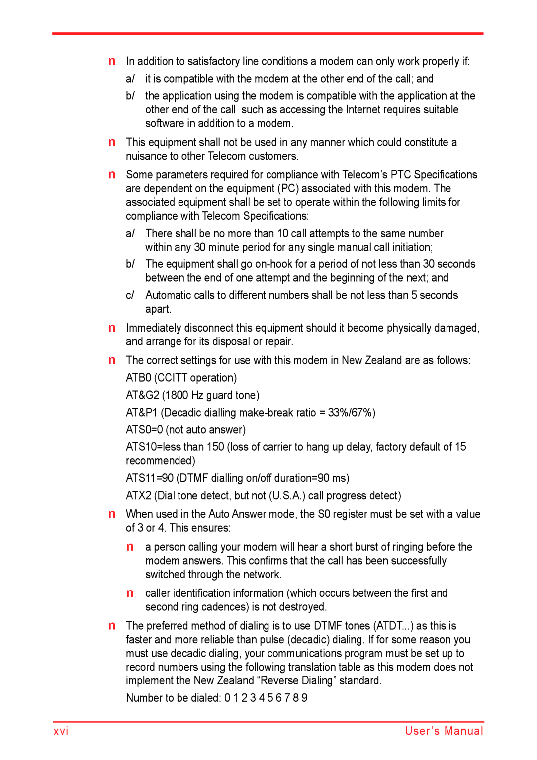 Panasonic U500D user manual Software in addition to a modem, Apart, Number to be dialed 0 1 2 3 4 5 6 7 8 