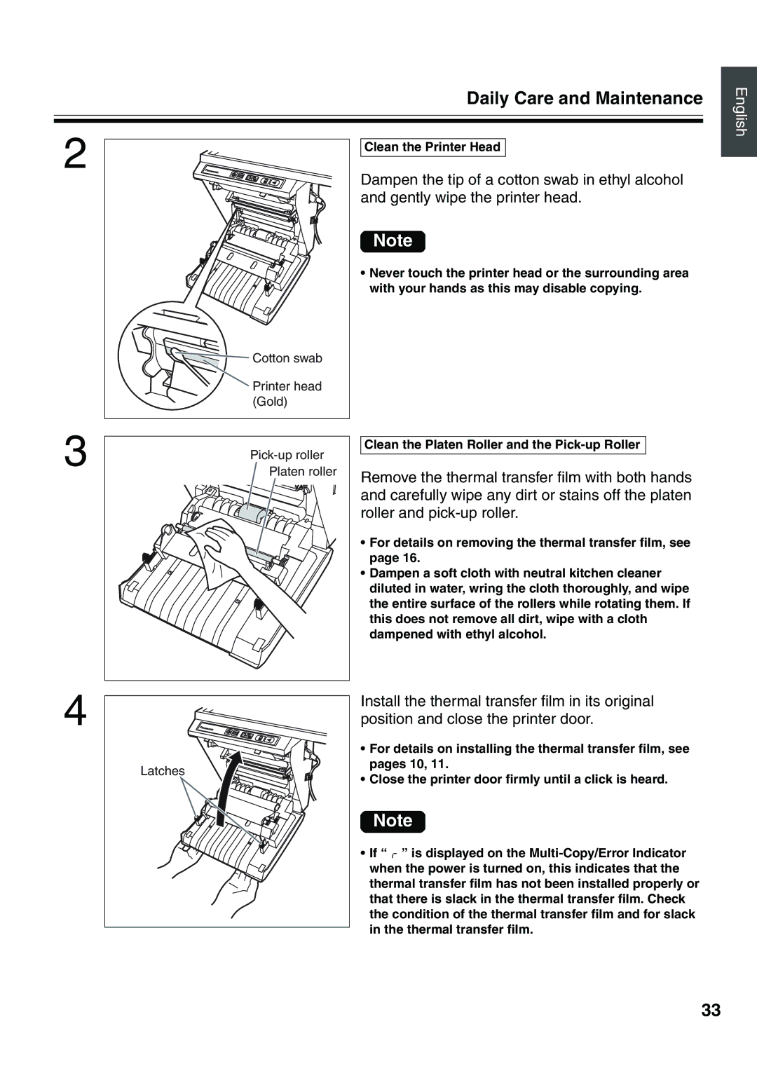 Panasonic UB-5315 installation manual Daily Care and Maintenance 