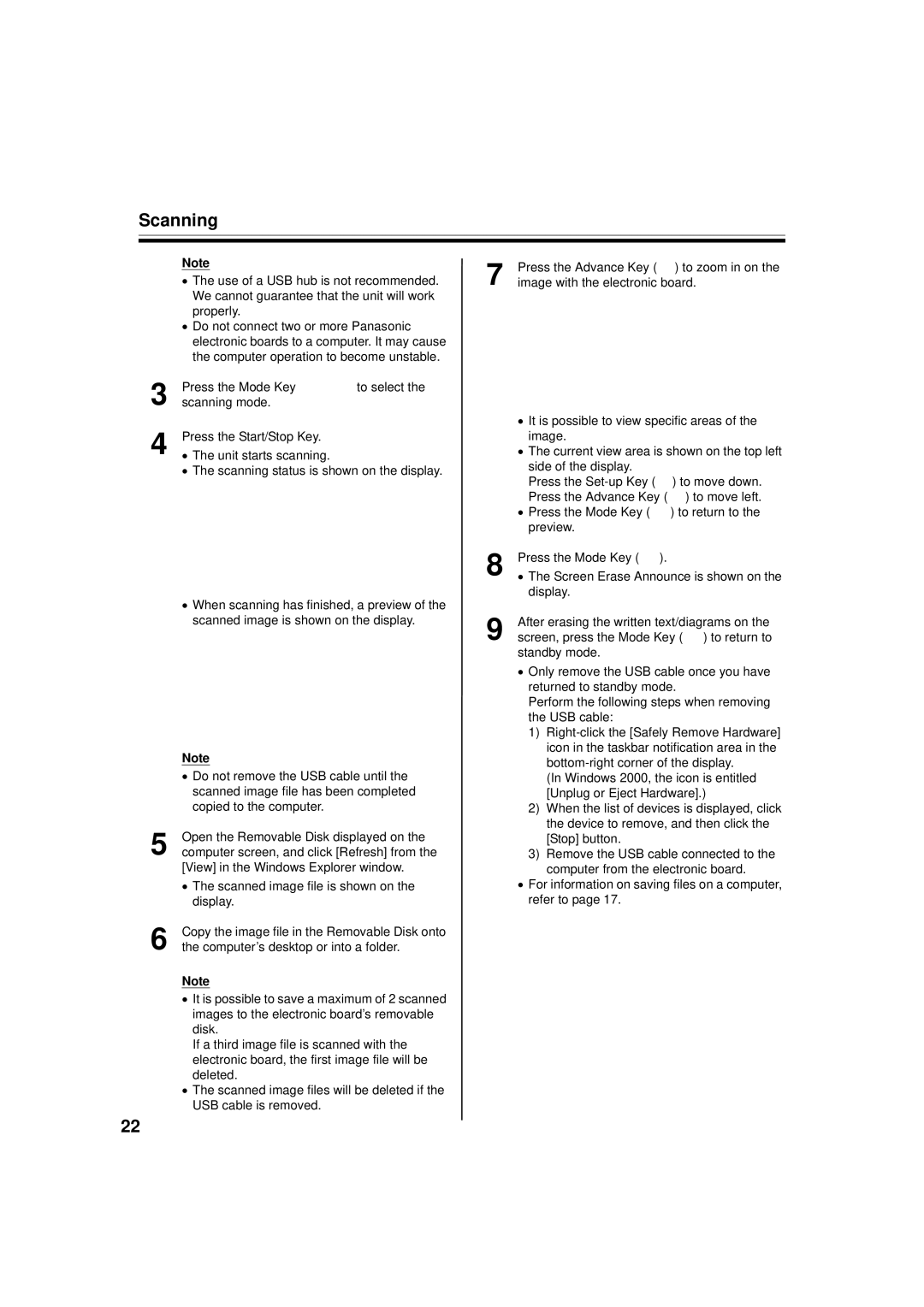 Panasonic UB-5838C, UB-5338C operating instructions Scanning 