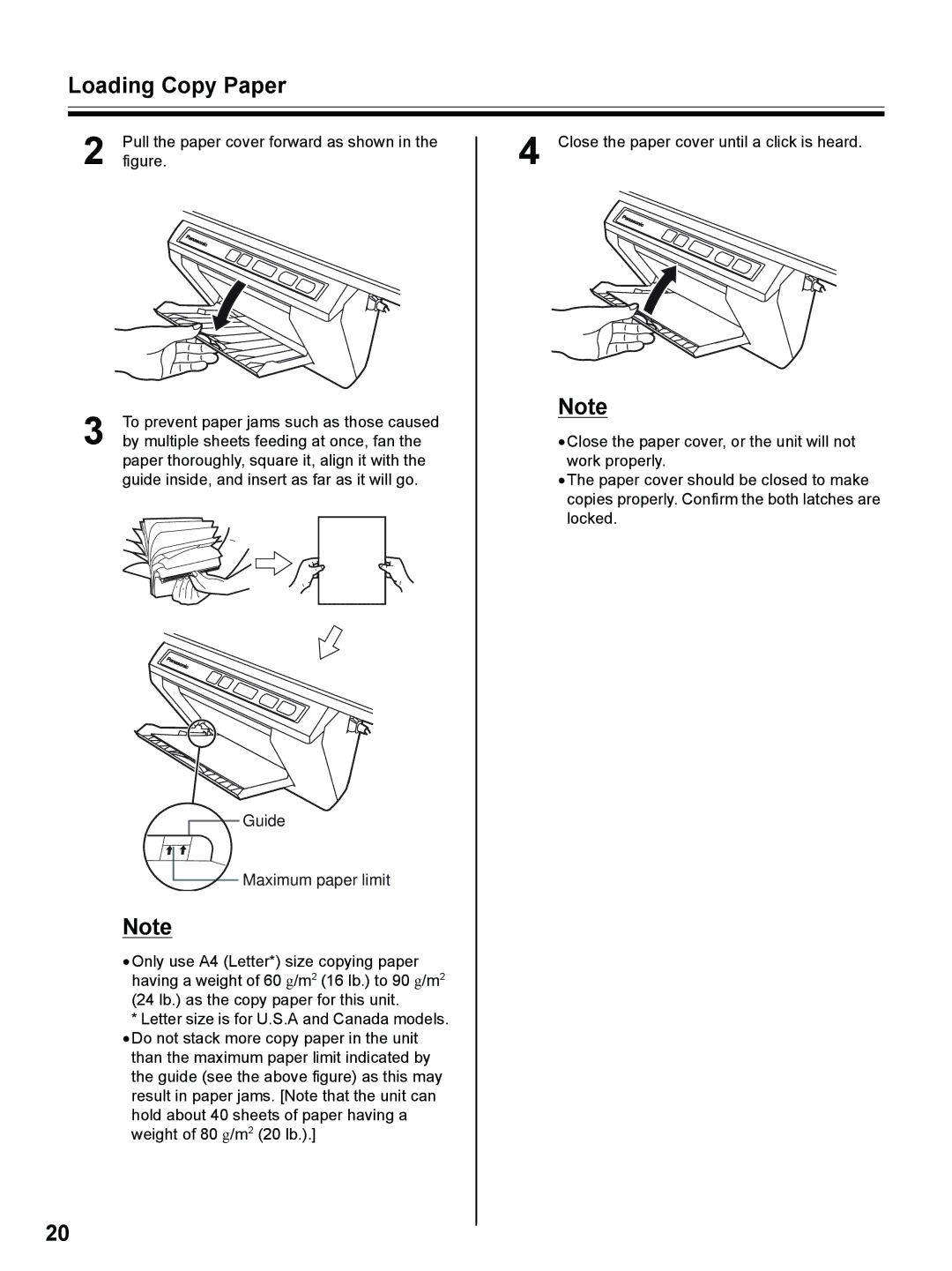 Panasonic UB-8325 operating instructions Pull the paper cover forward as shown 