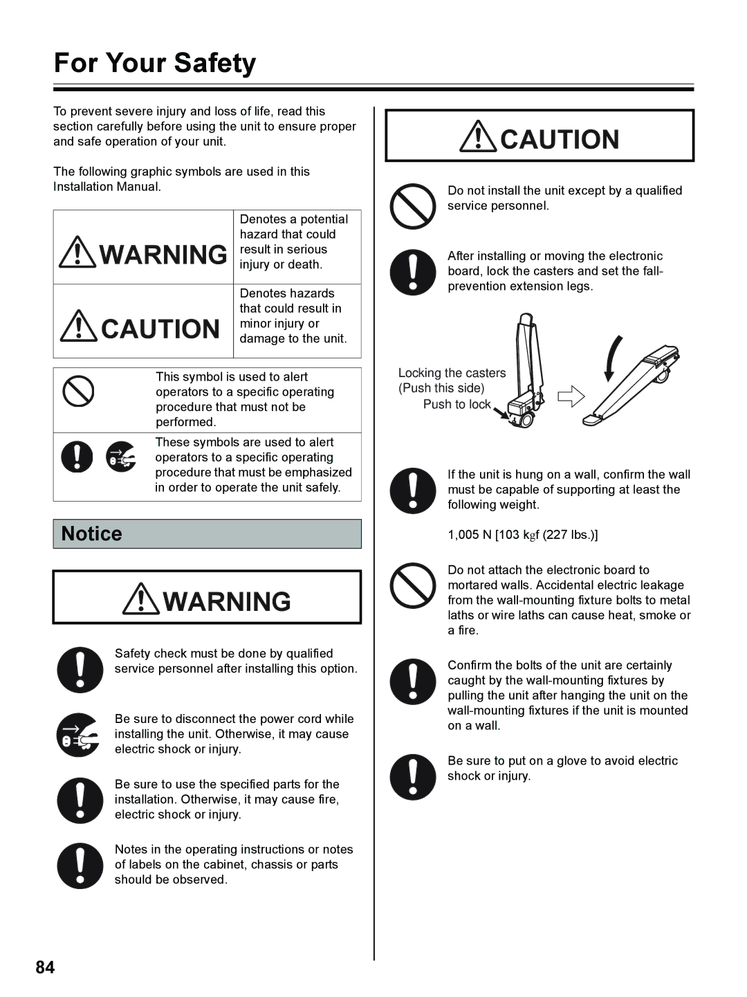 Panasonic UB-8325 operating instructions For Your Safety 