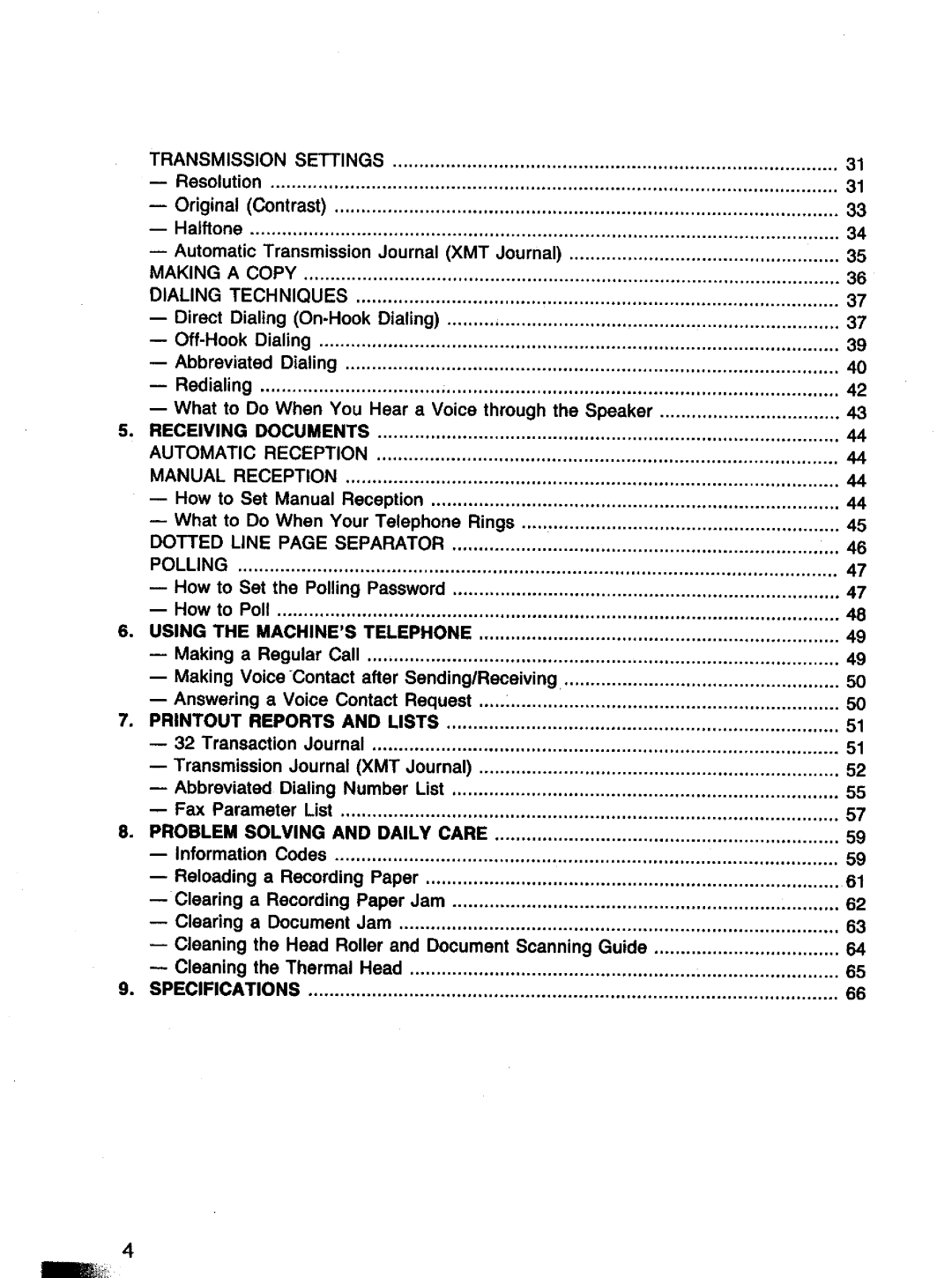 Panasonic UF-120 manual 
