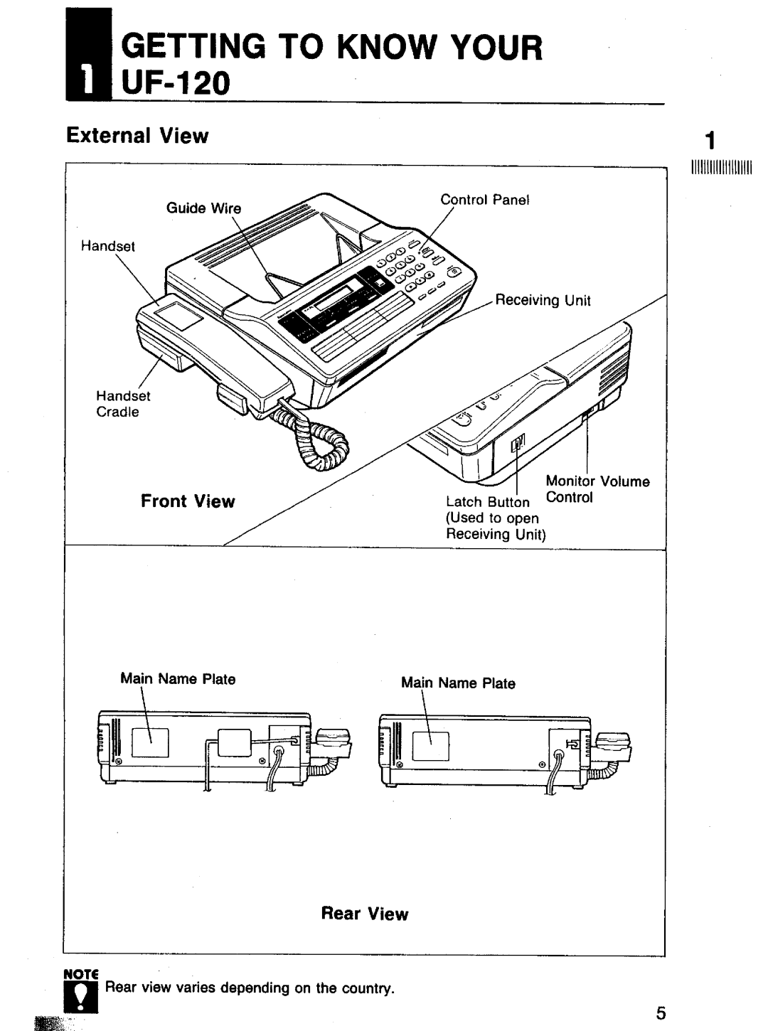 Panasonic UF-120 manual 