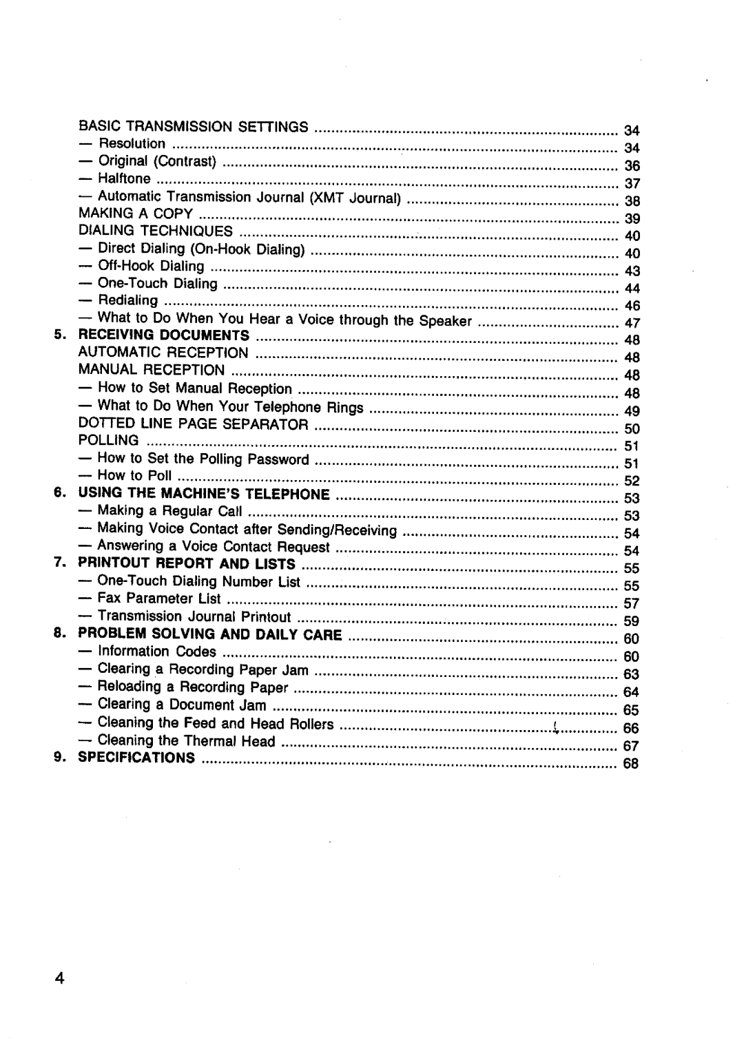 Panasonic UF-130 manual 