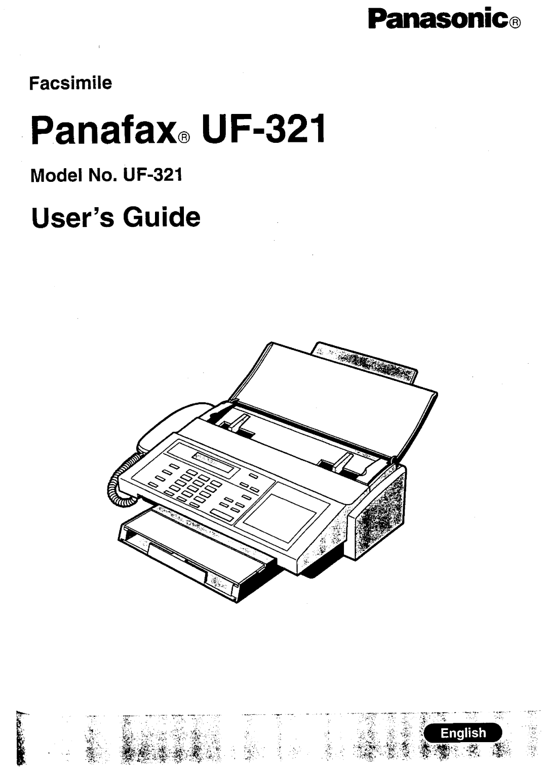 Panasonic UF-321 manual 