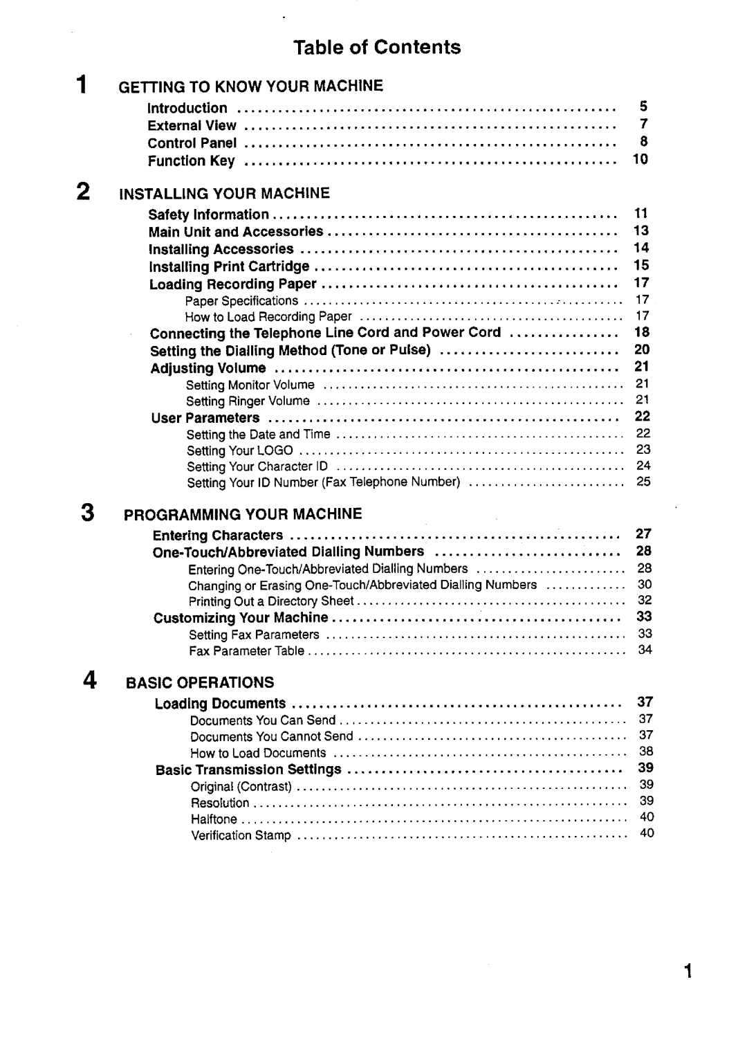 Panasonic UF-321 manual 