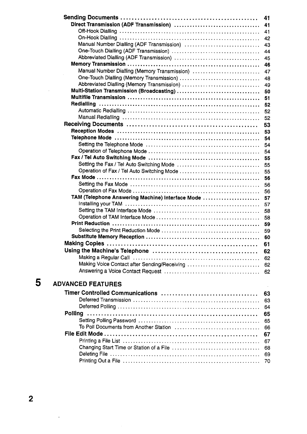 Panasonic UF-321 manual 
